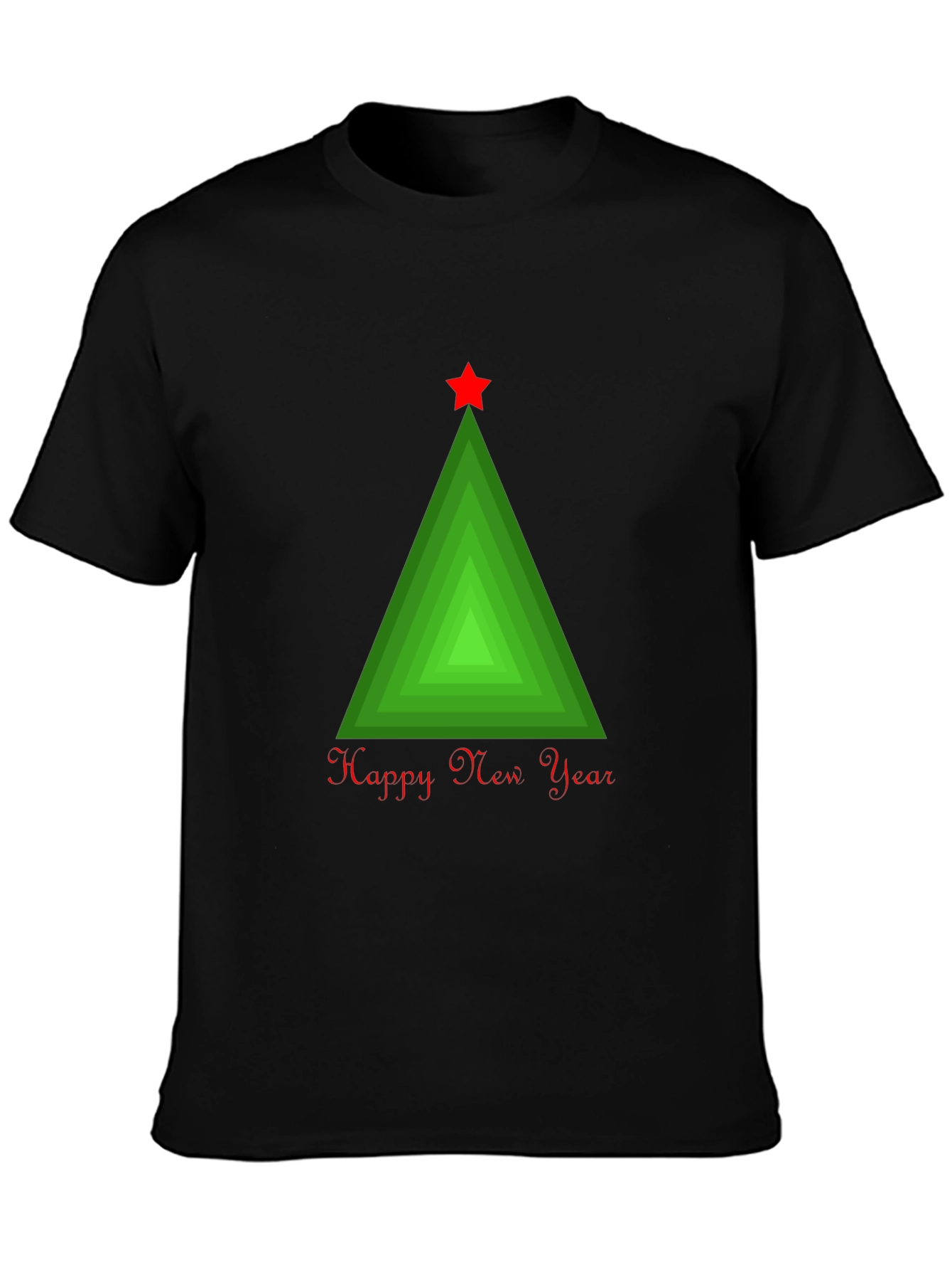 Happy New Year Geometric Christmas Tree T-Shirt