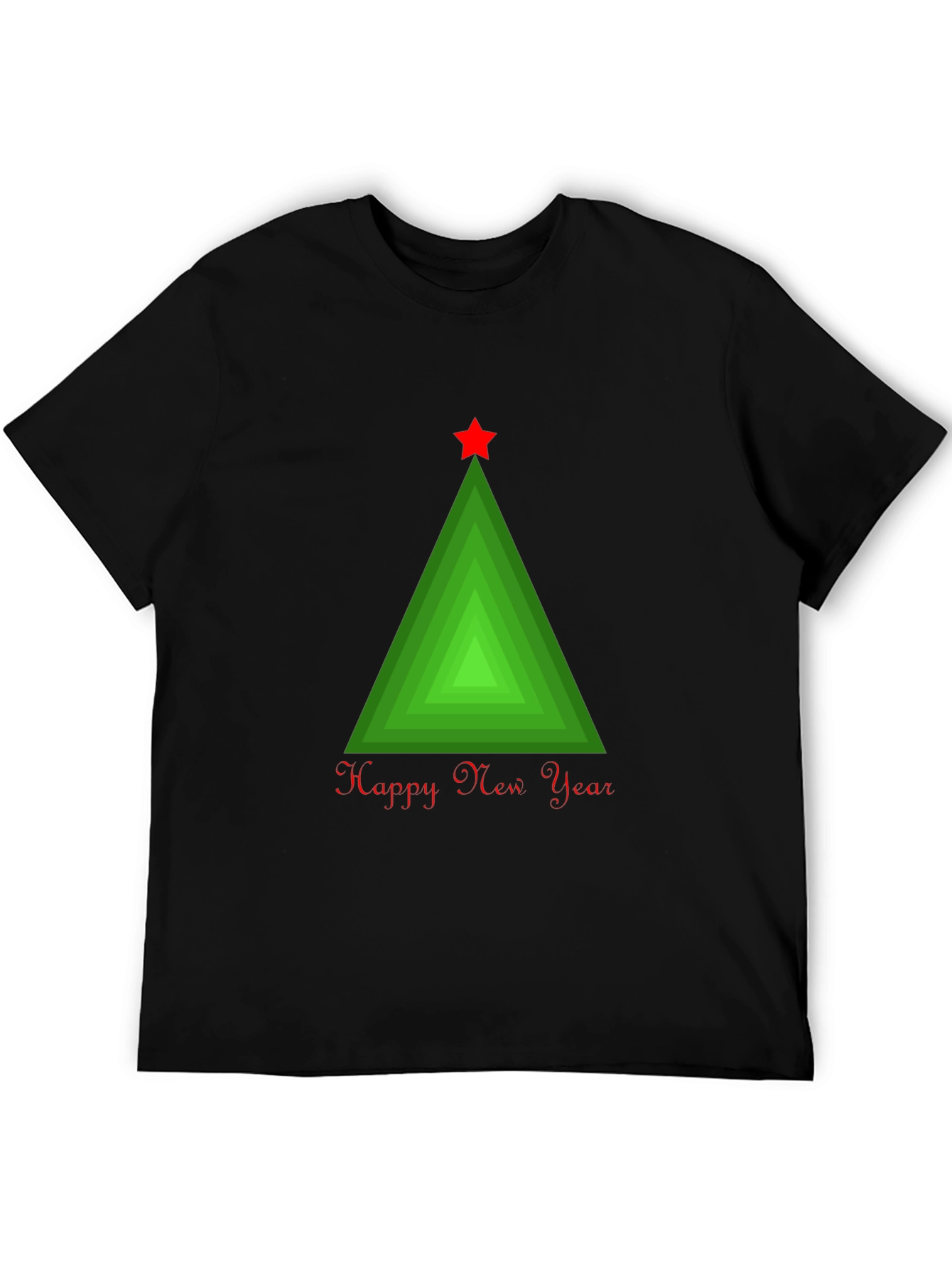 Happy New Year Geometric Christmas Tree T-Shirt