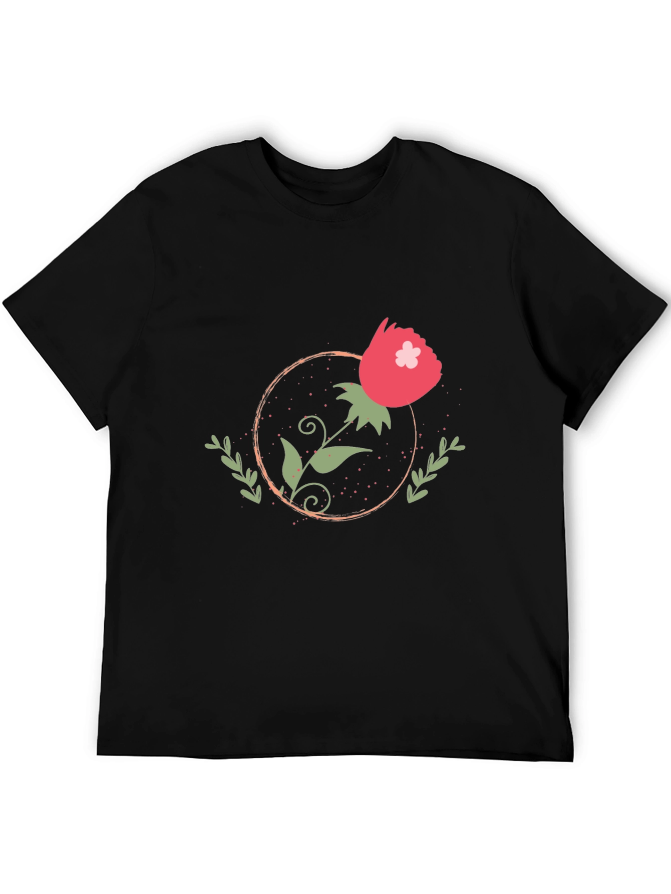 Floral Circle Graphic Tee - Stylish Comfort
