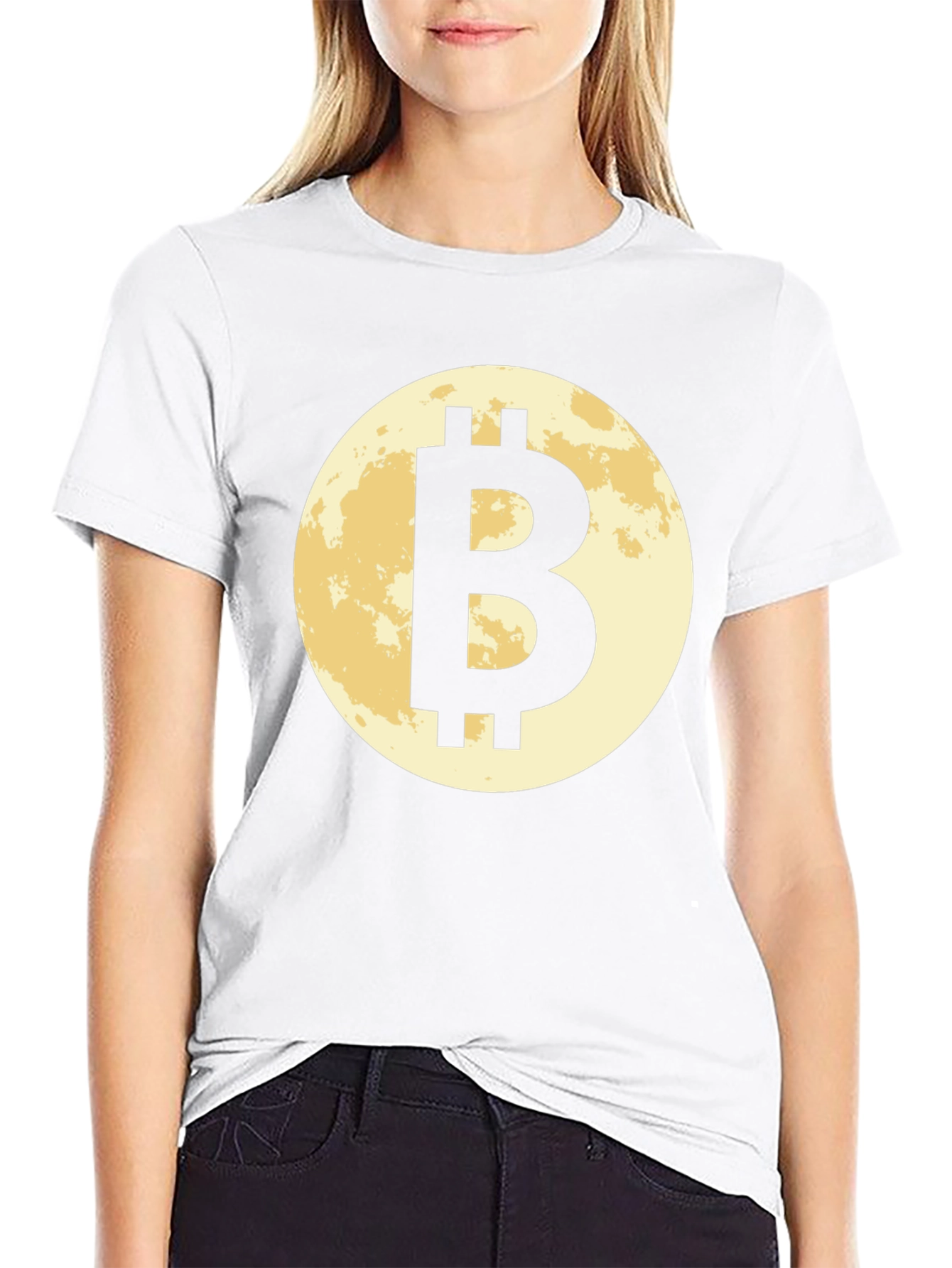 Bitcoin Moon Black T-Shirt Cryptocurrency BTC Crypto