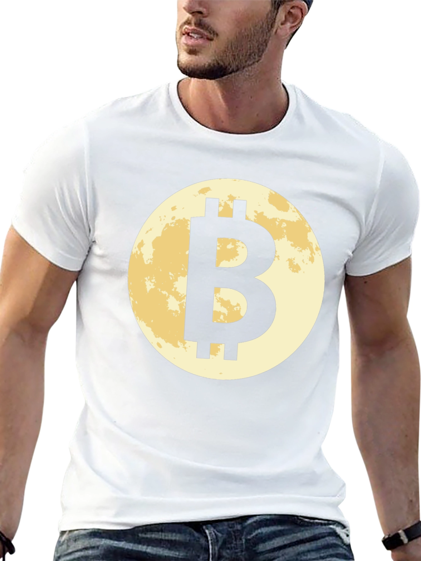 Bitcoin Moon Black T-Shirt Cryptocurrency BTC Crypto