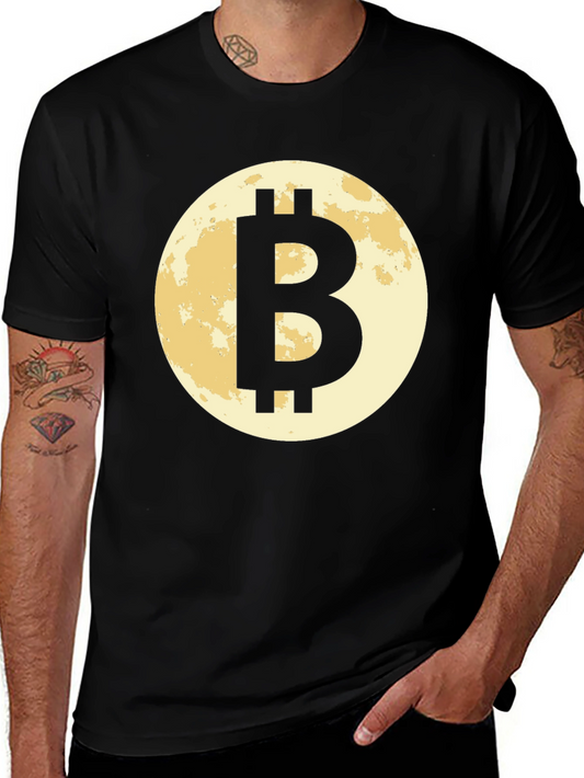 Bitcoin Moon Black T-Shirt Cryptocurrency BTC Crypto
