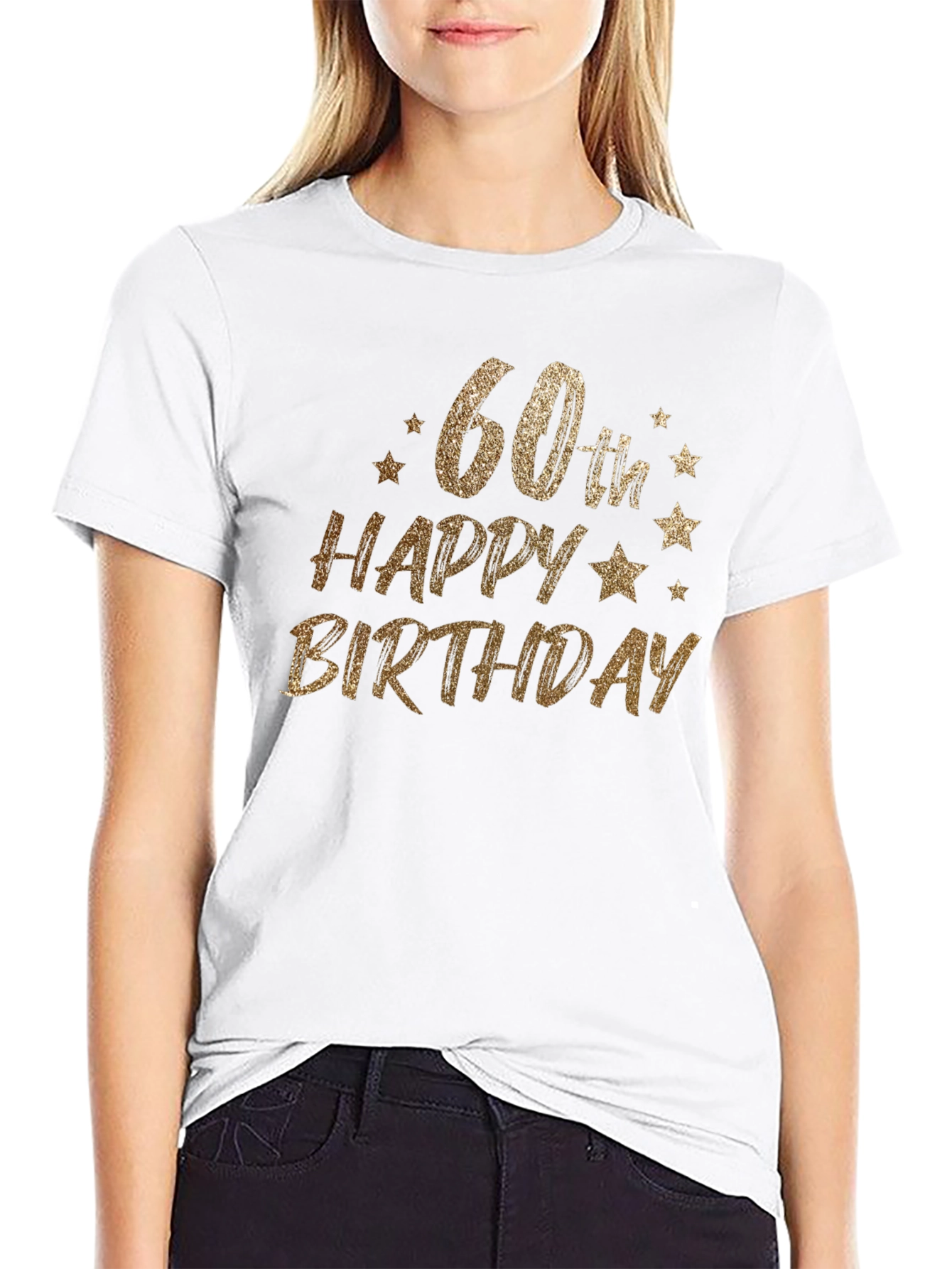 60th Birthday Gold Glitter Graphic Tee