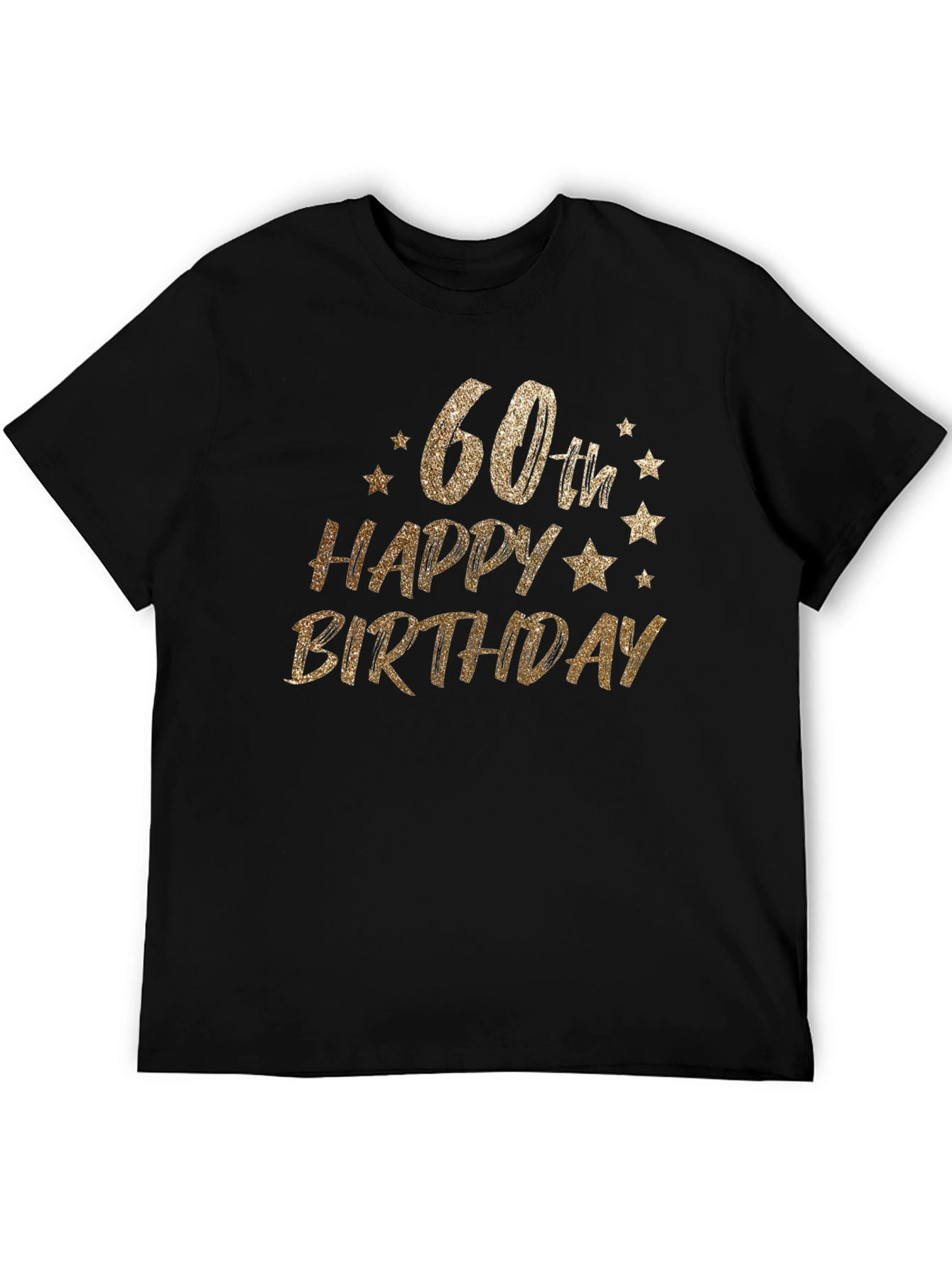 60th Birthday Gold Glitter Graphic Tee
