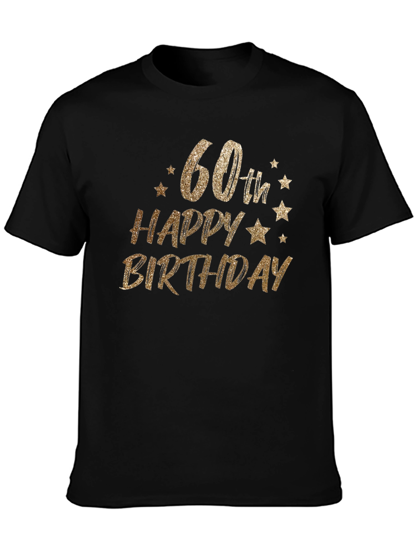 60th Birthday Gold Glitter Graphic Tee