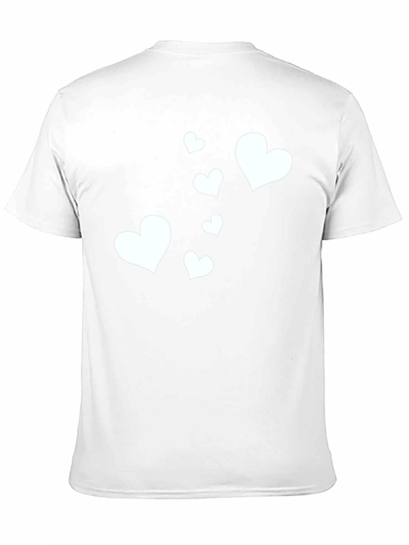 Heart Pattern Black Casual T-Shirt