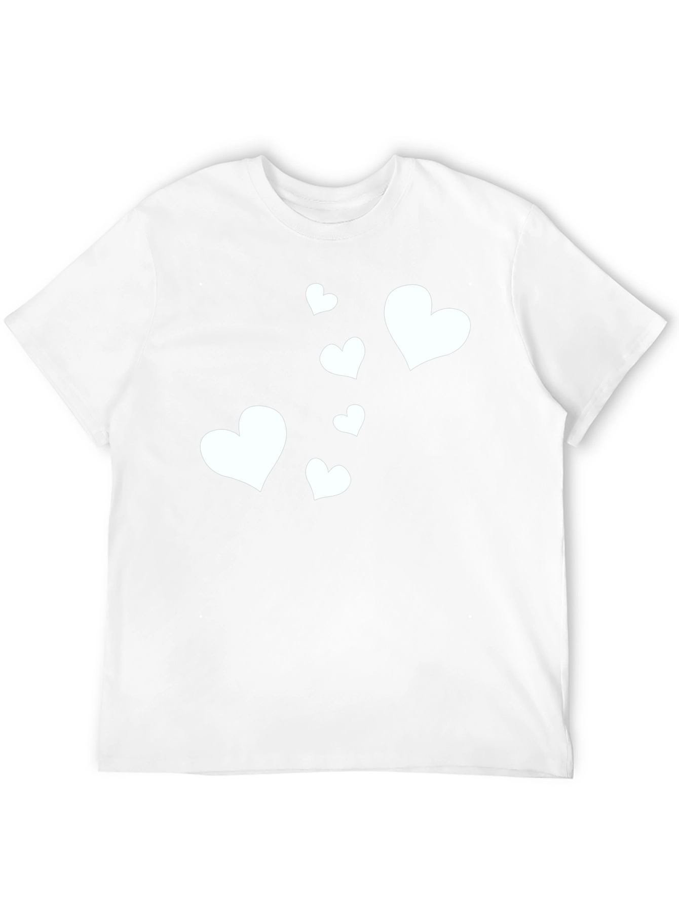 Heart Pattern Black Casual T-Shirt