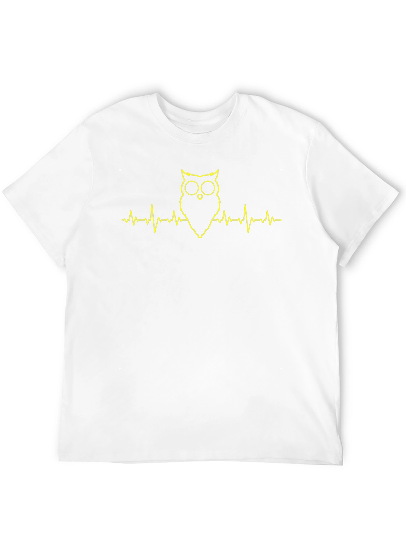 Owl Heartbeat T-Shirt - Black Unique Design