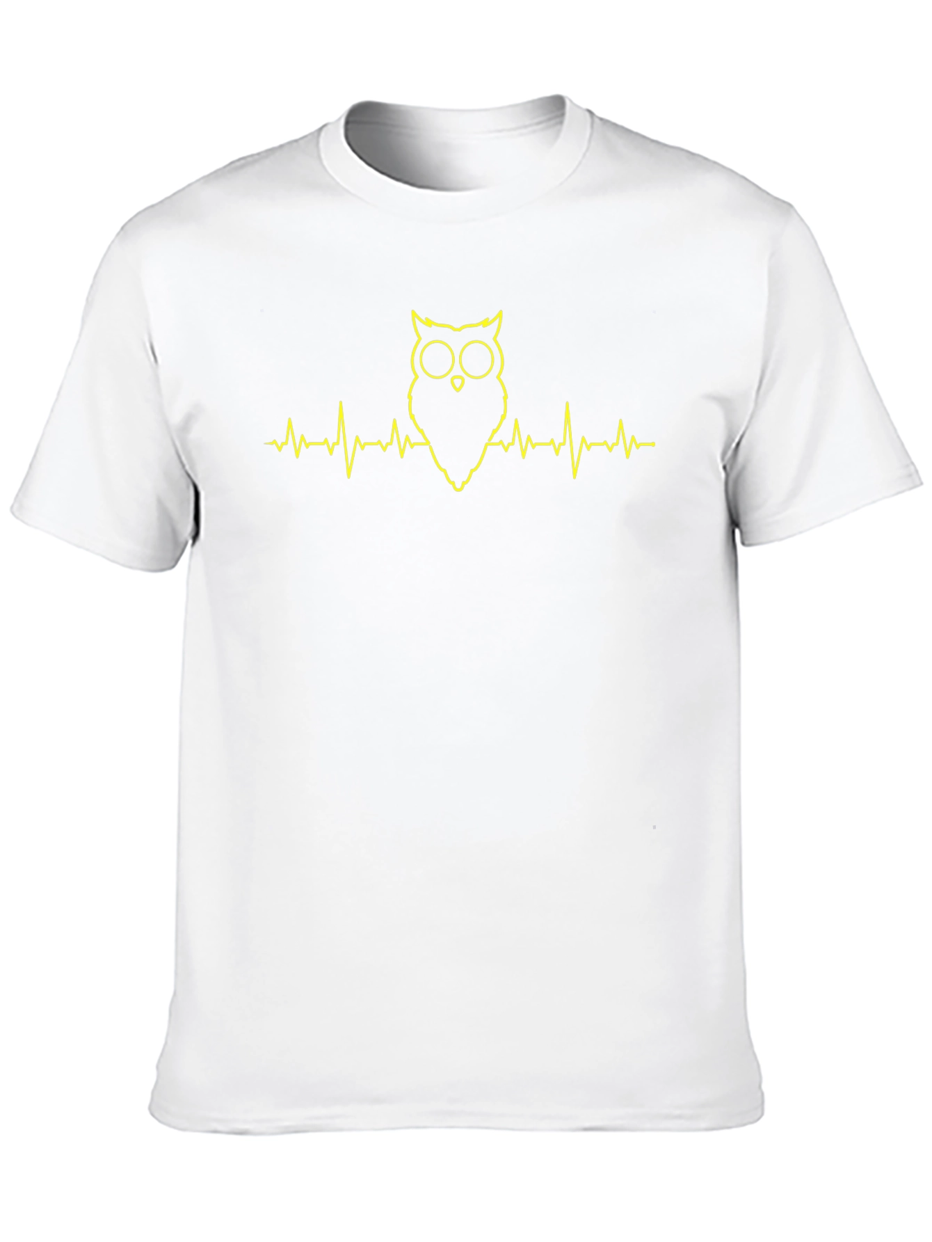 Owl Heartbeat T-Shirt - Black Unique Design