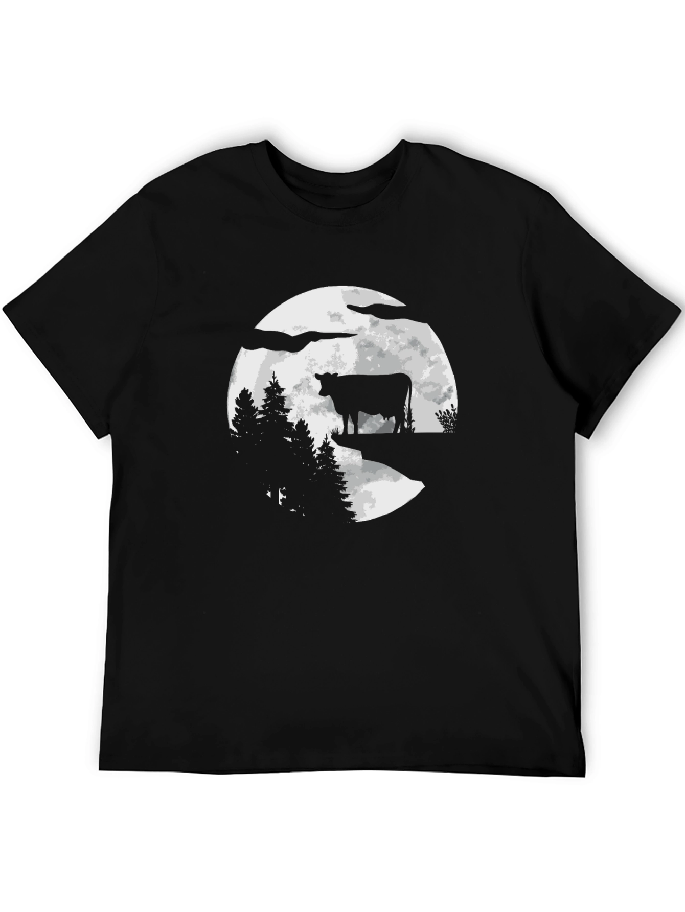 Cow Moon Black T-Shirt
