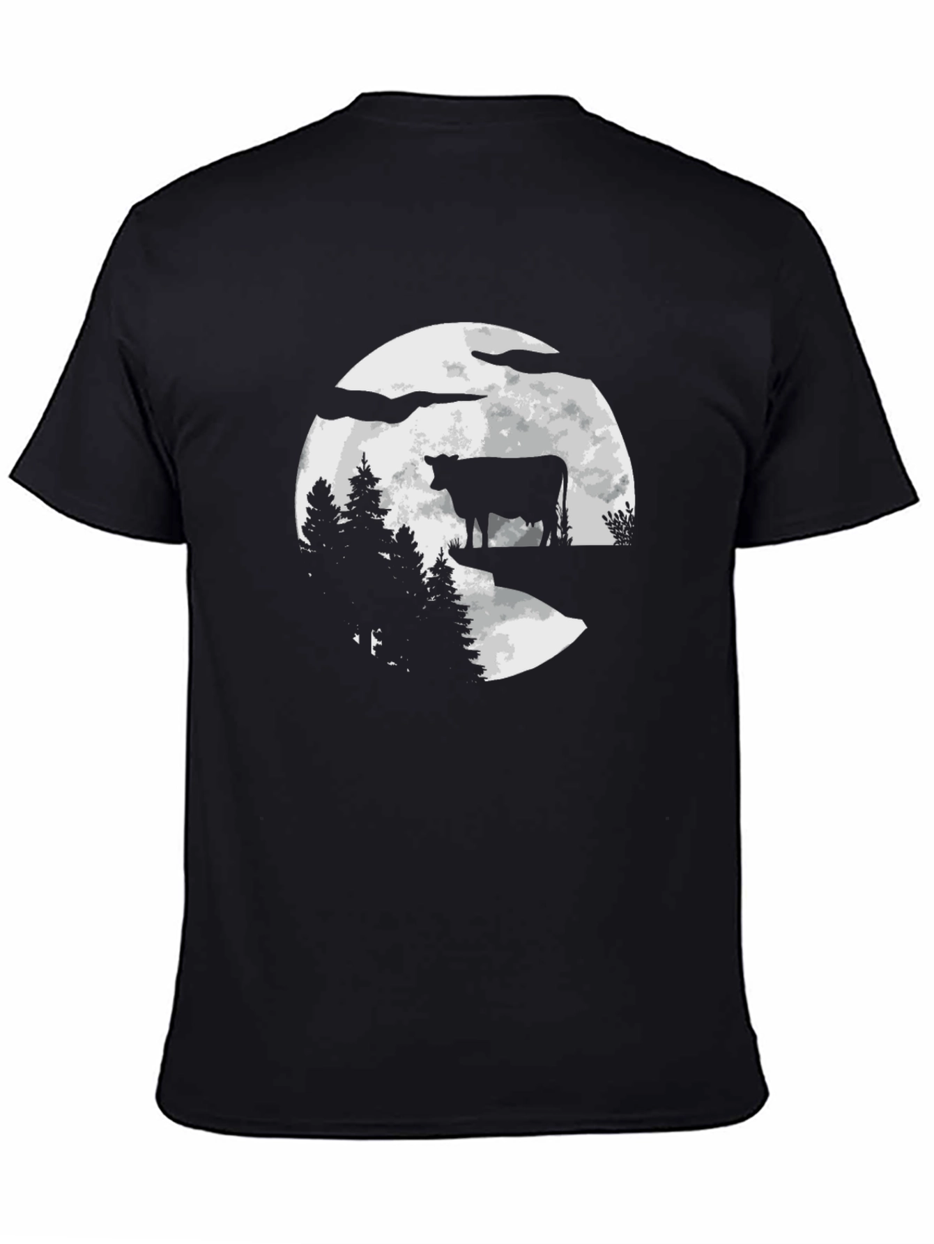 Cow Moon Black T-Shirt