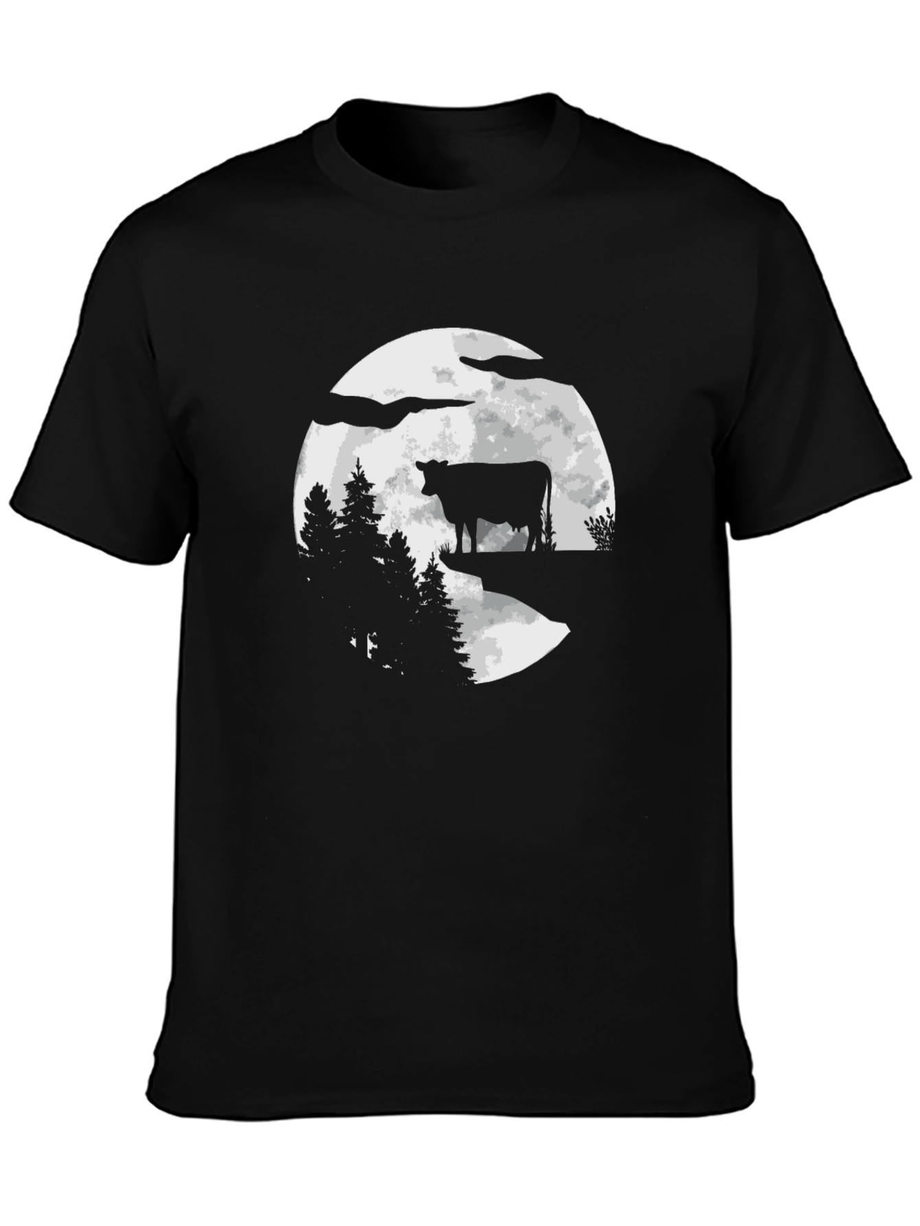 Cow Moon Black T-Shirt