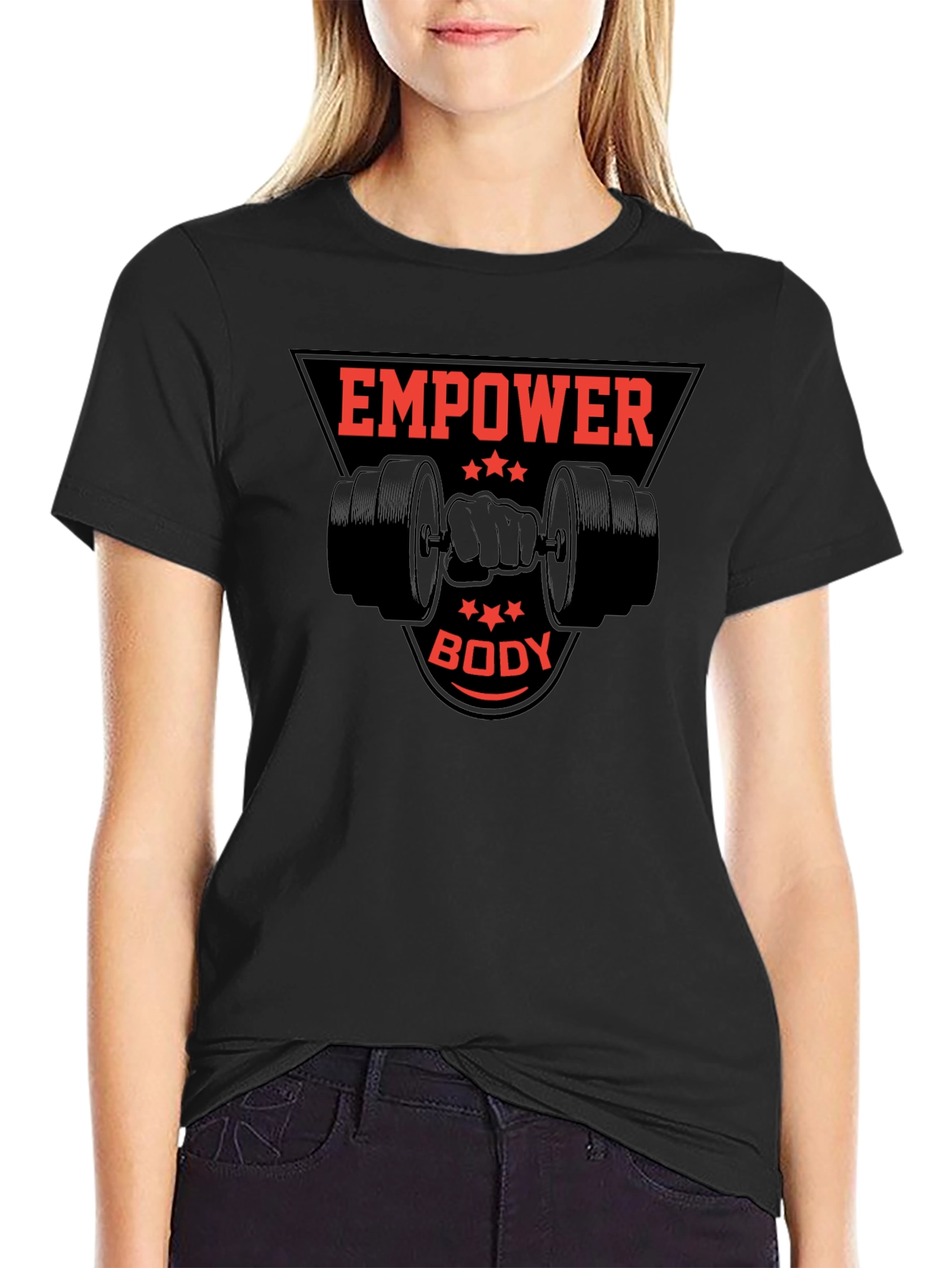 Empower Body Black Graphic Tee - Fitness Apparel