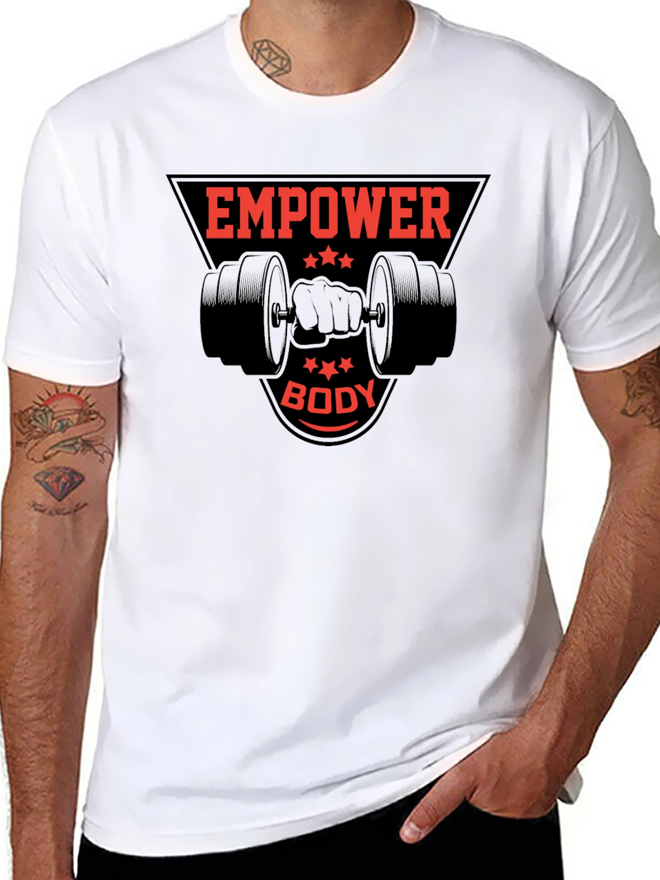 Empower Body Black Graphic Tee - Fitness Apparel