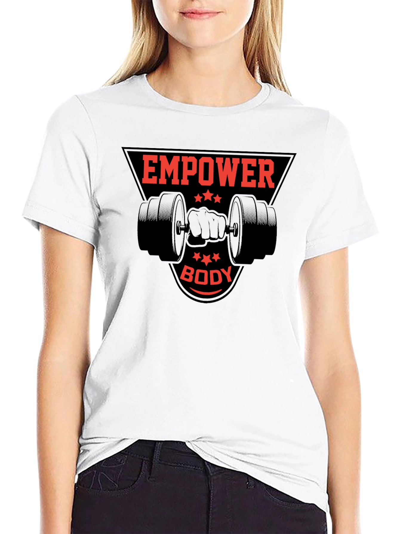 Empower Body Black Graphic Tee - Fitness Apparel