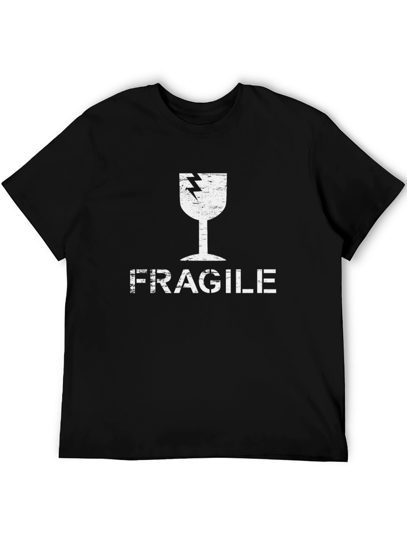Fragile Graphic Tee - Black Cotton T-Shirt