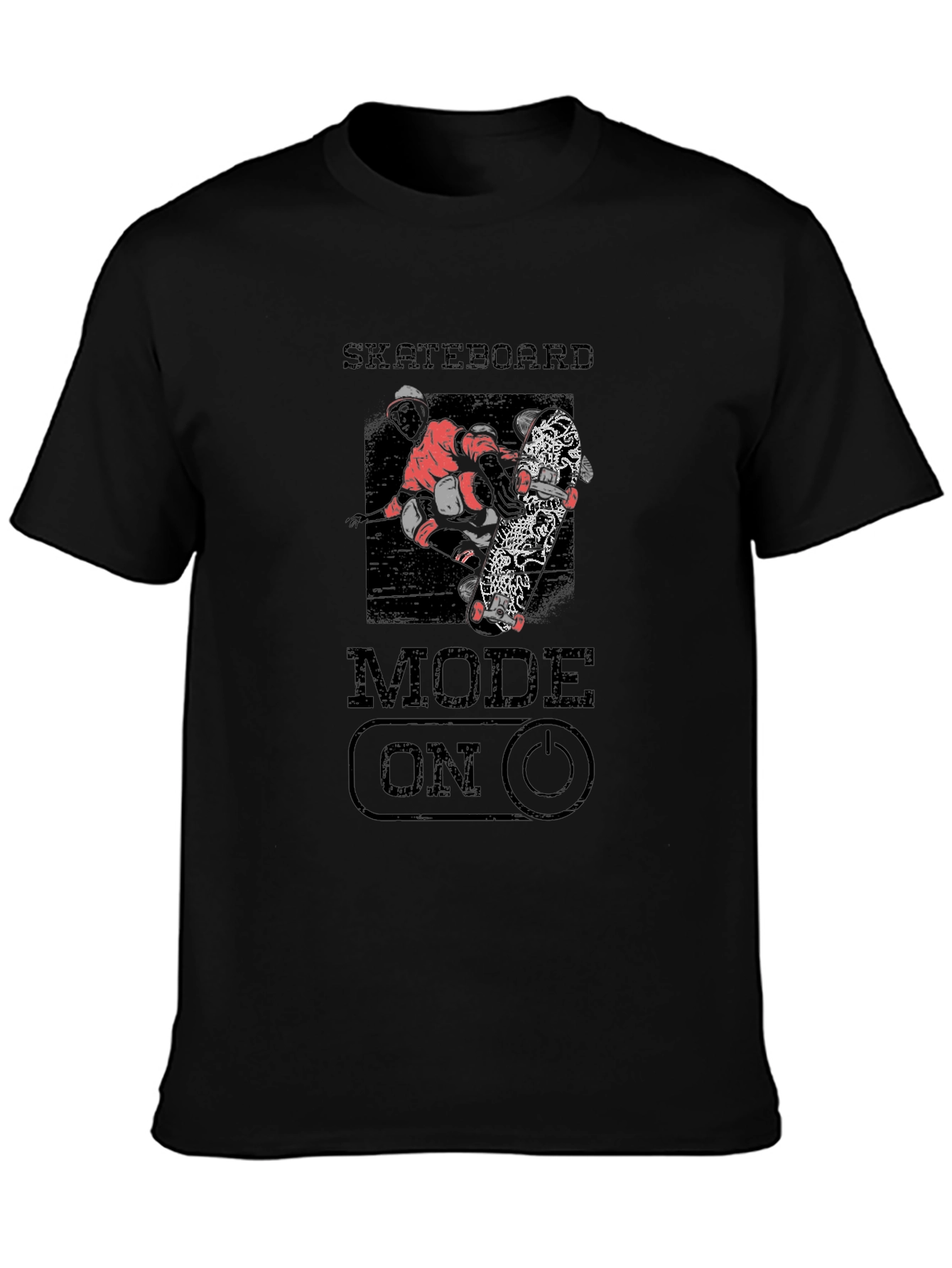 Skateboard Mode On Graphic Tee - Black