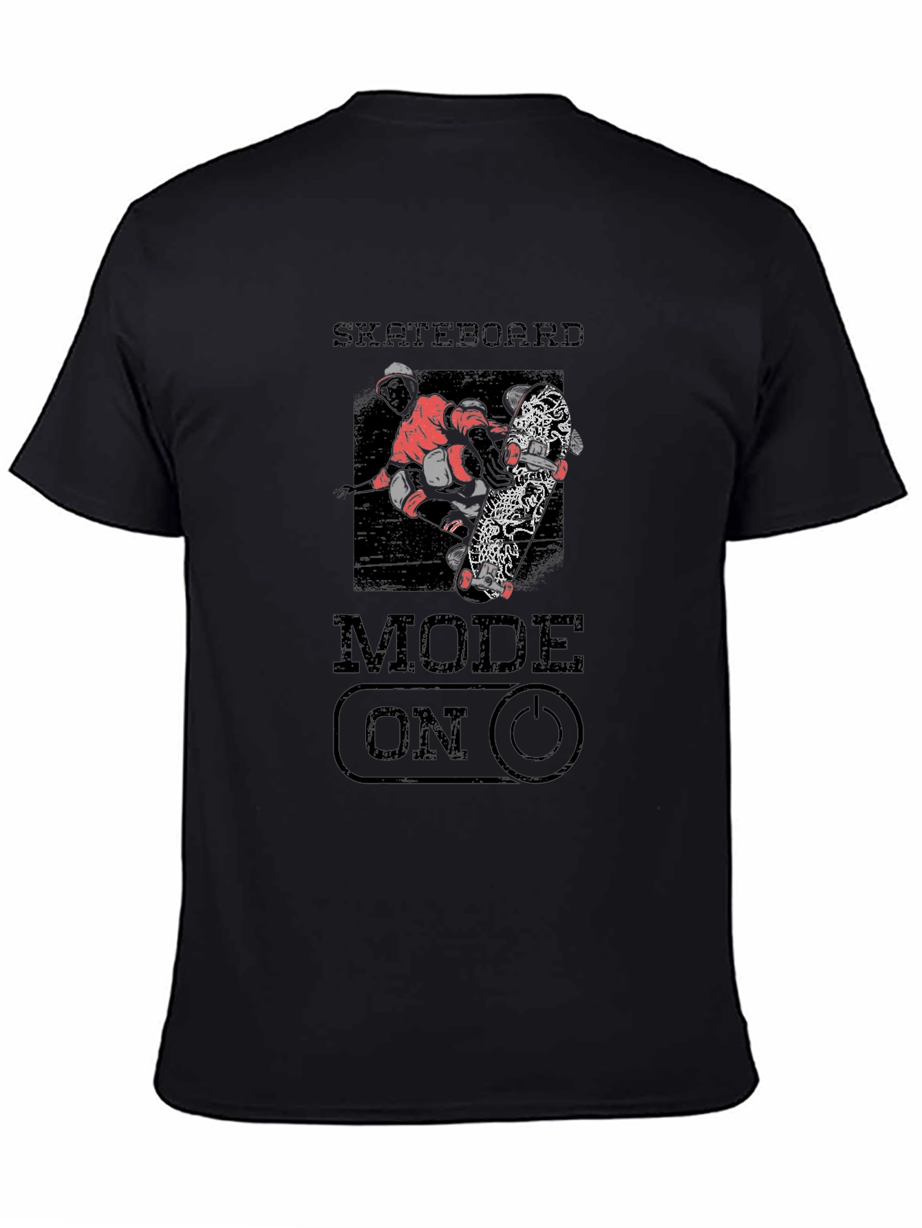 Skateboard Mode On Graphic Tee - Black