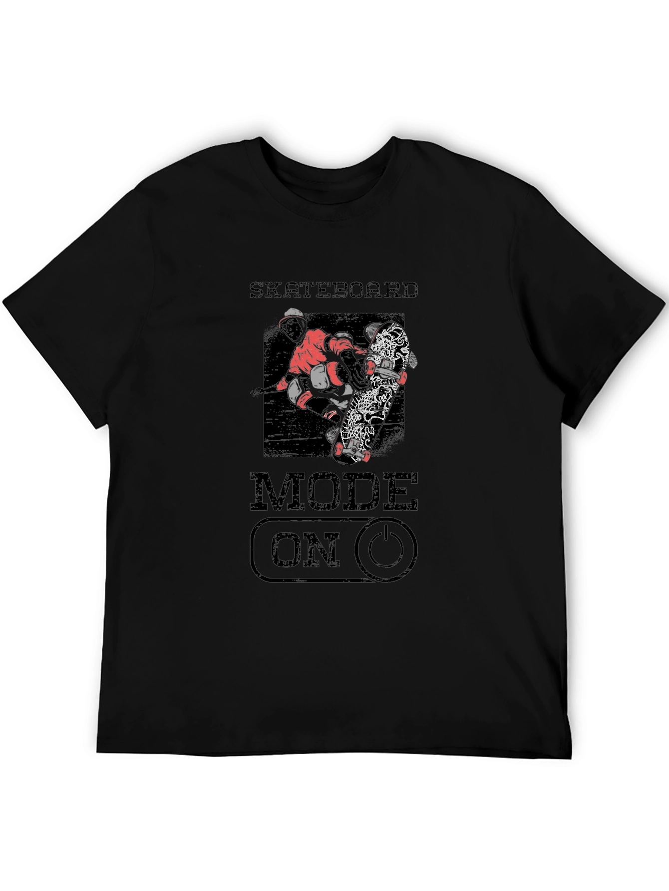Skateboard Mode On Graphic Tee - Black