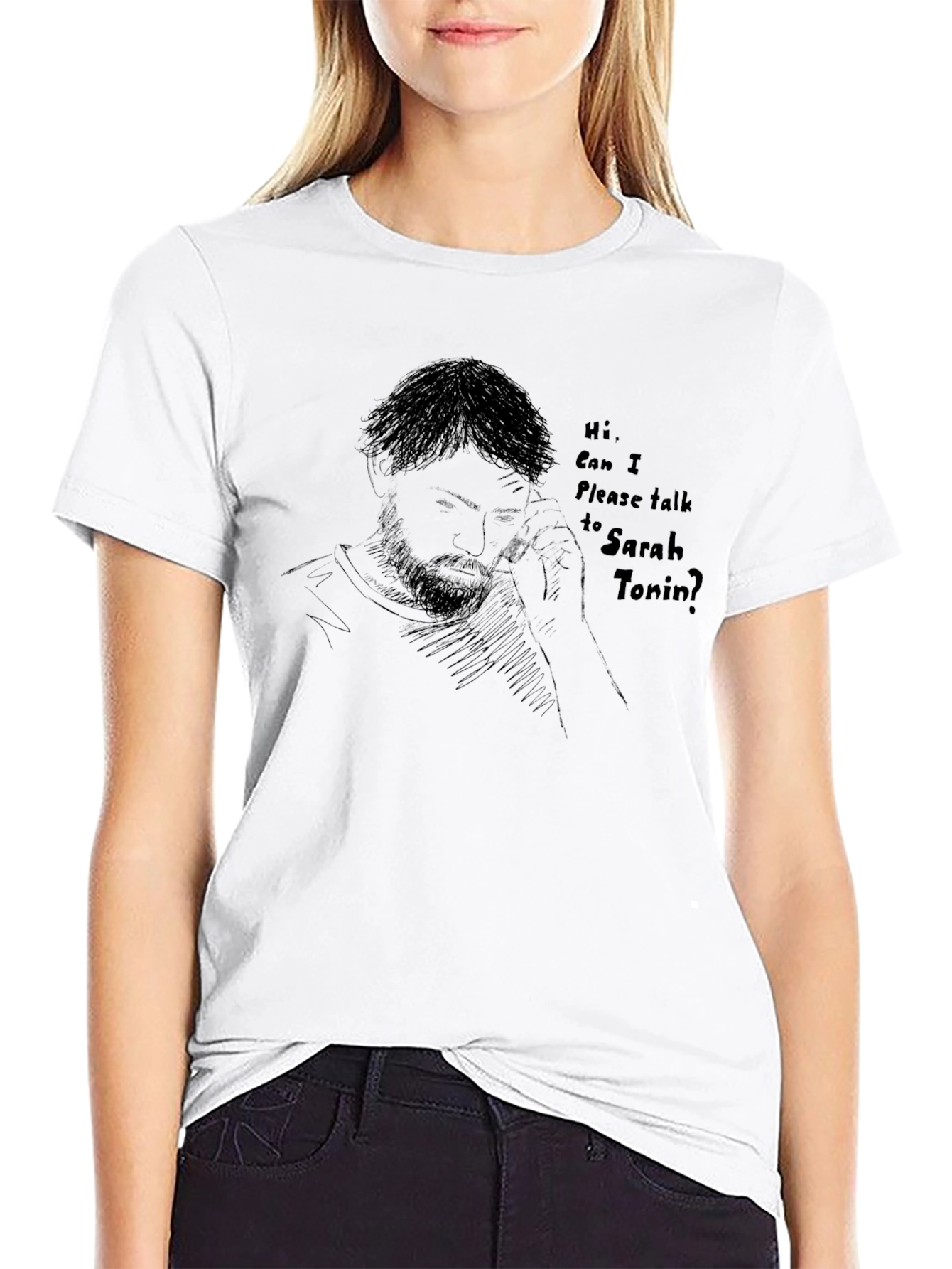 Sarah Tonin T-Shirt Graphic Tee Mens Black Shirt