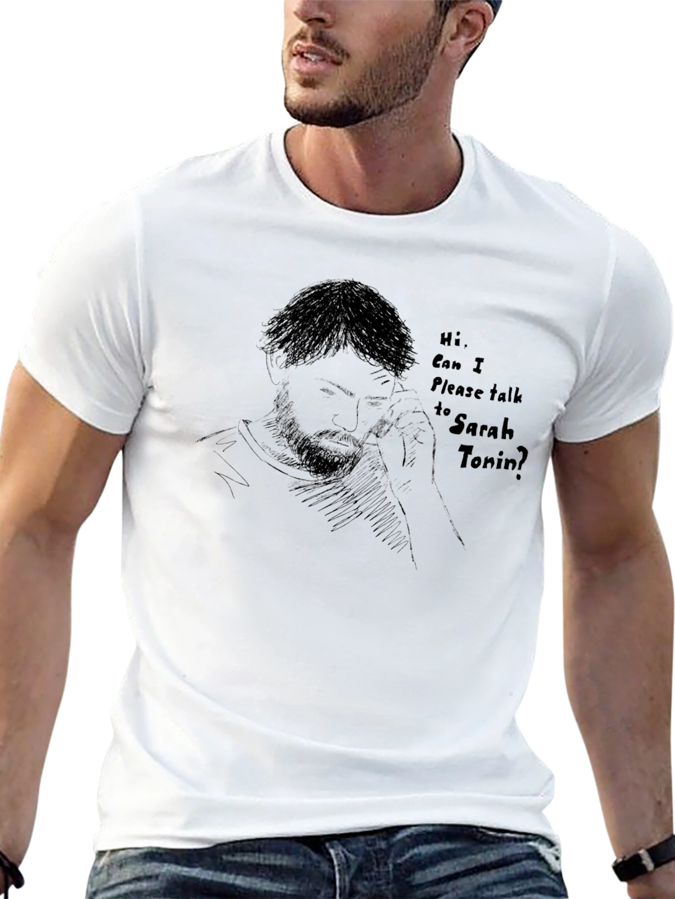 Sarah Tonin T-Shirt Graphic Tee Mens Black Shirt