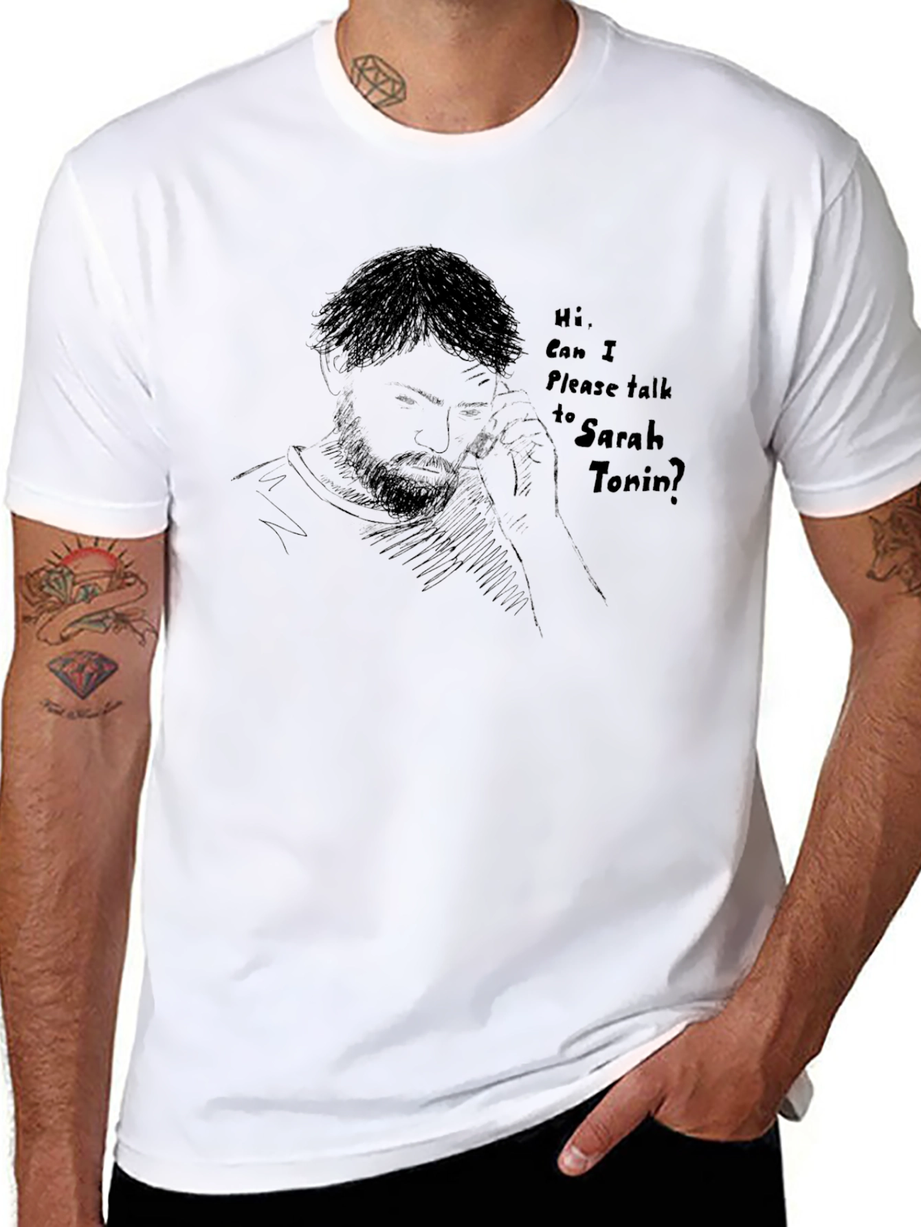 Sarah Tonin T-Shirt Graphic Tee Mens Black Shirt