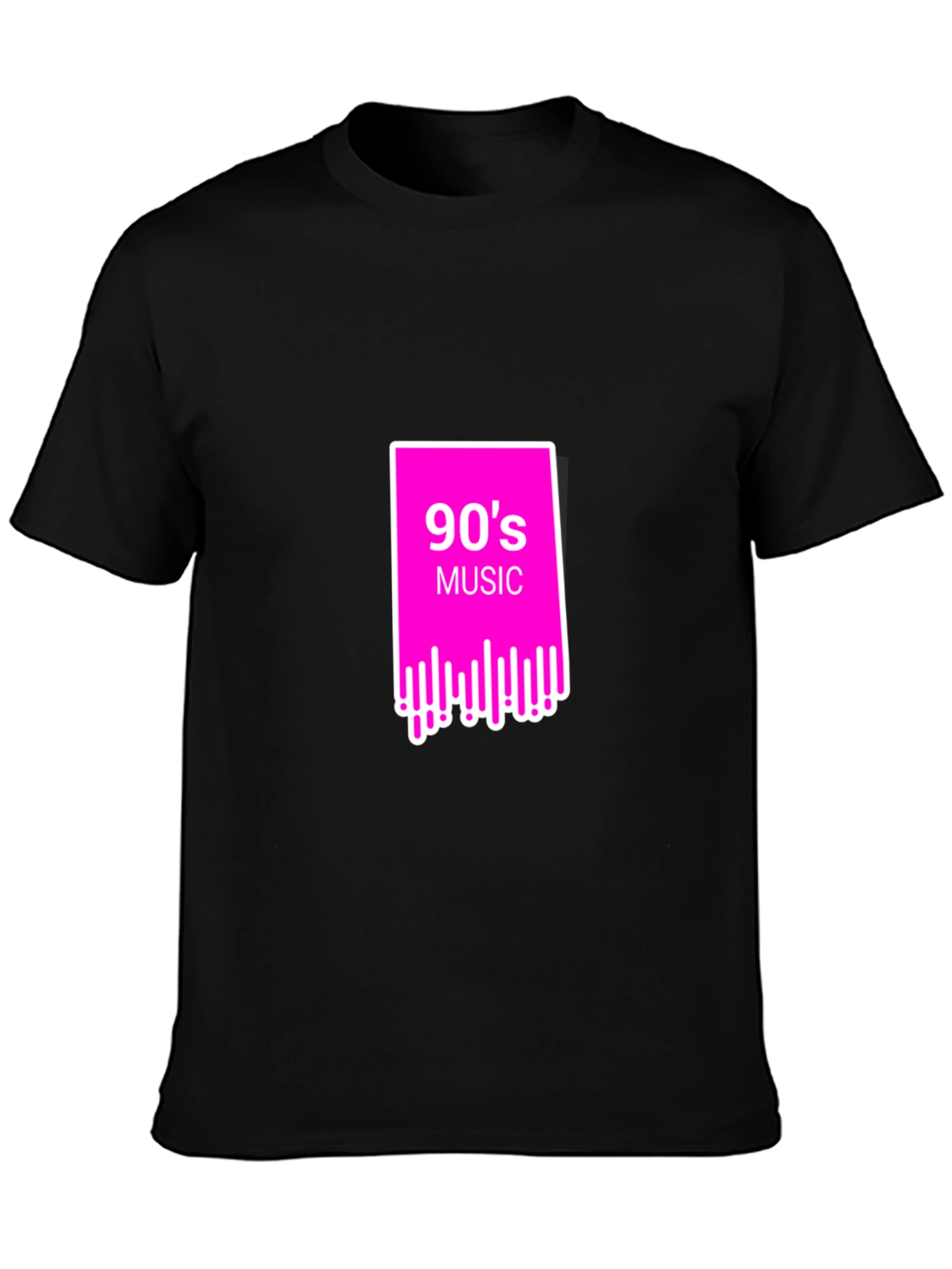 90s Music Graphic Tee - Retro Style Black T-Shirt