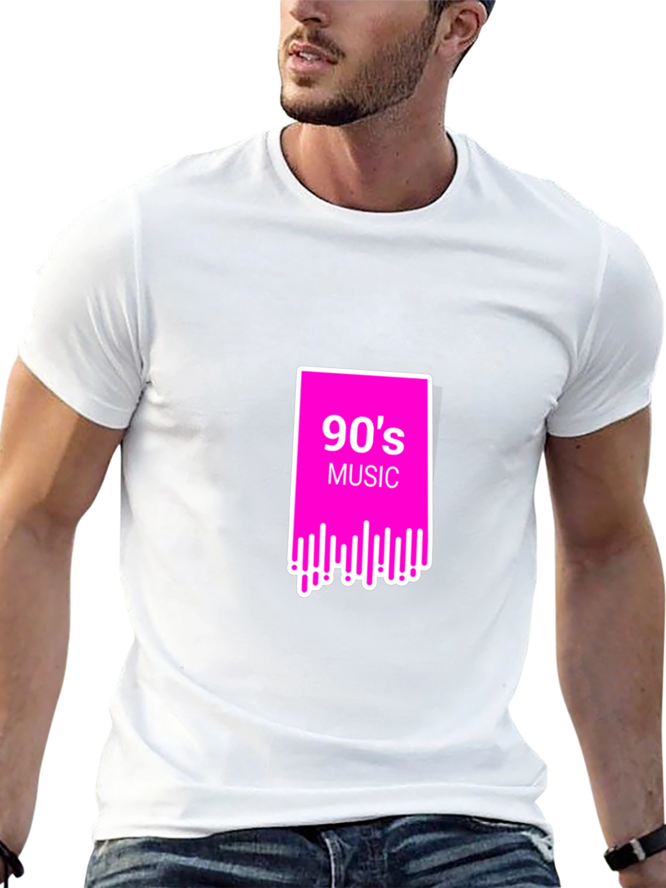 90s Music Graphic Tee - Retro Style Black T-Shirt