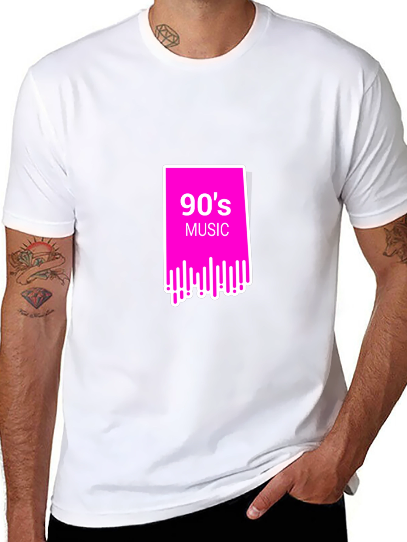 90s Music Graphic Tee - Retro Style Black T-Shirt