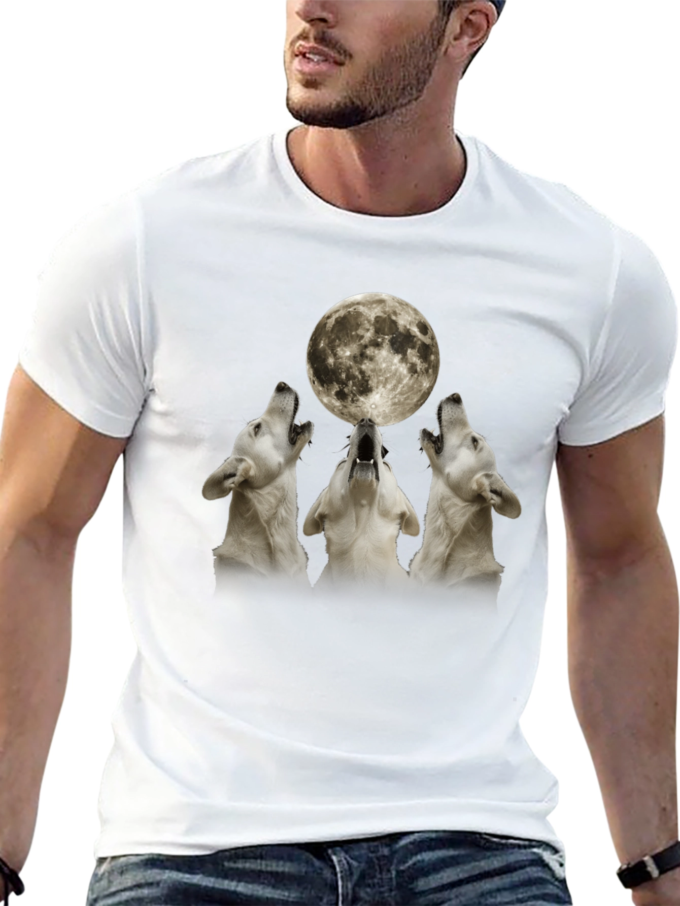 Wolf Moon Graphic T-Shirt - Black