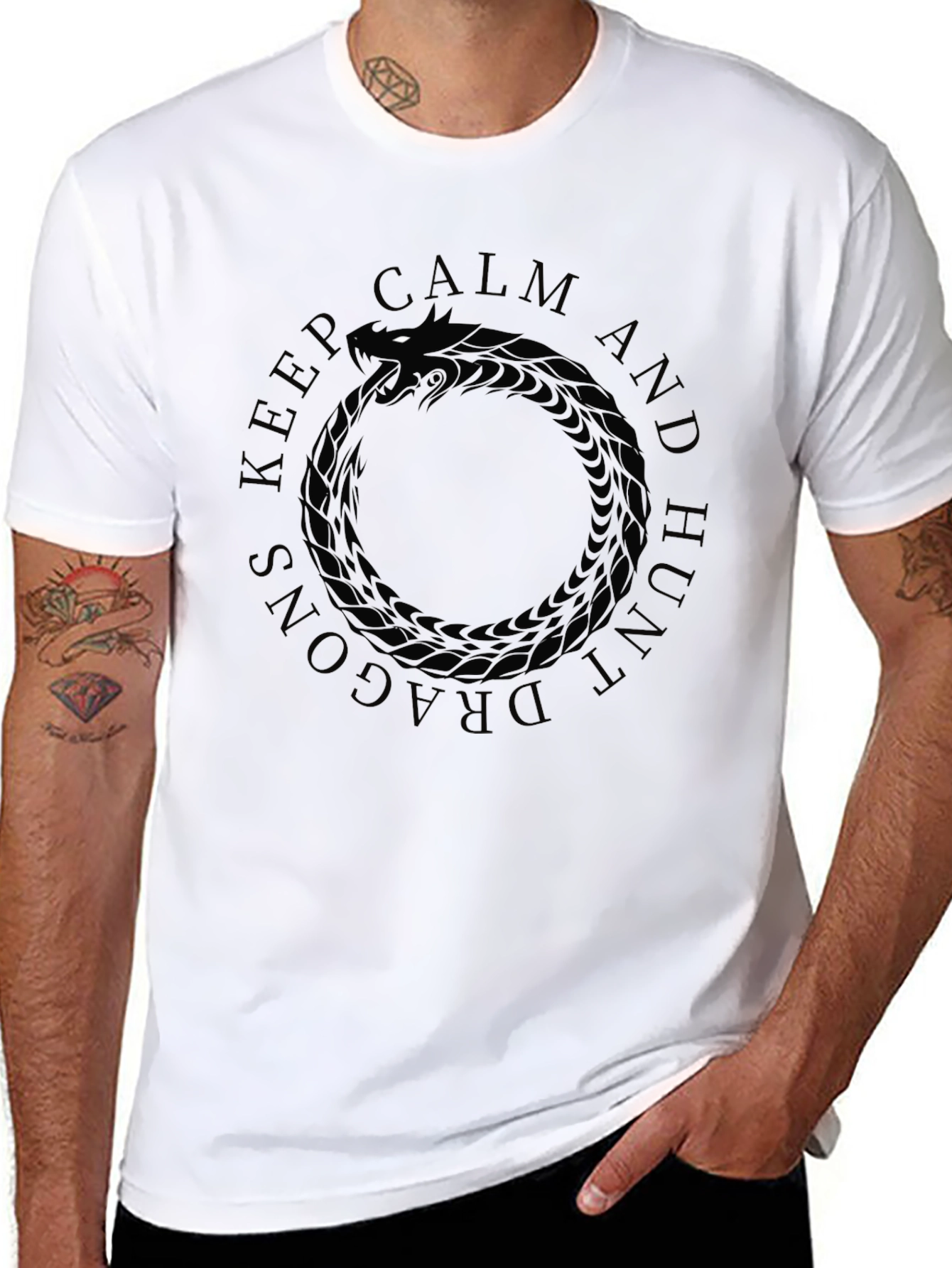 Keep Calm and Hunt Dragons Ouroboros T-Shirt