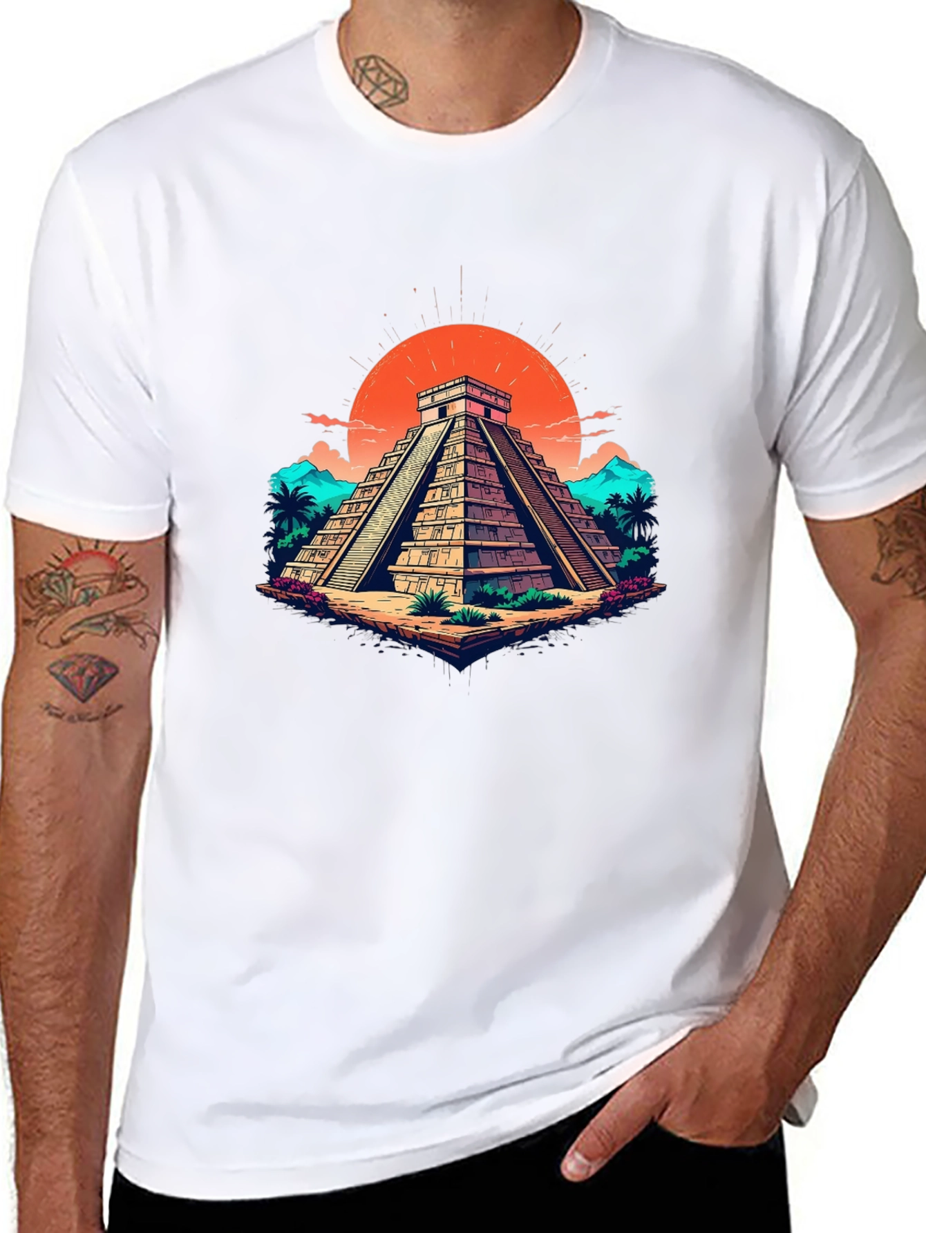 Mayan Pyramid Graphic Tee - Adventure Style