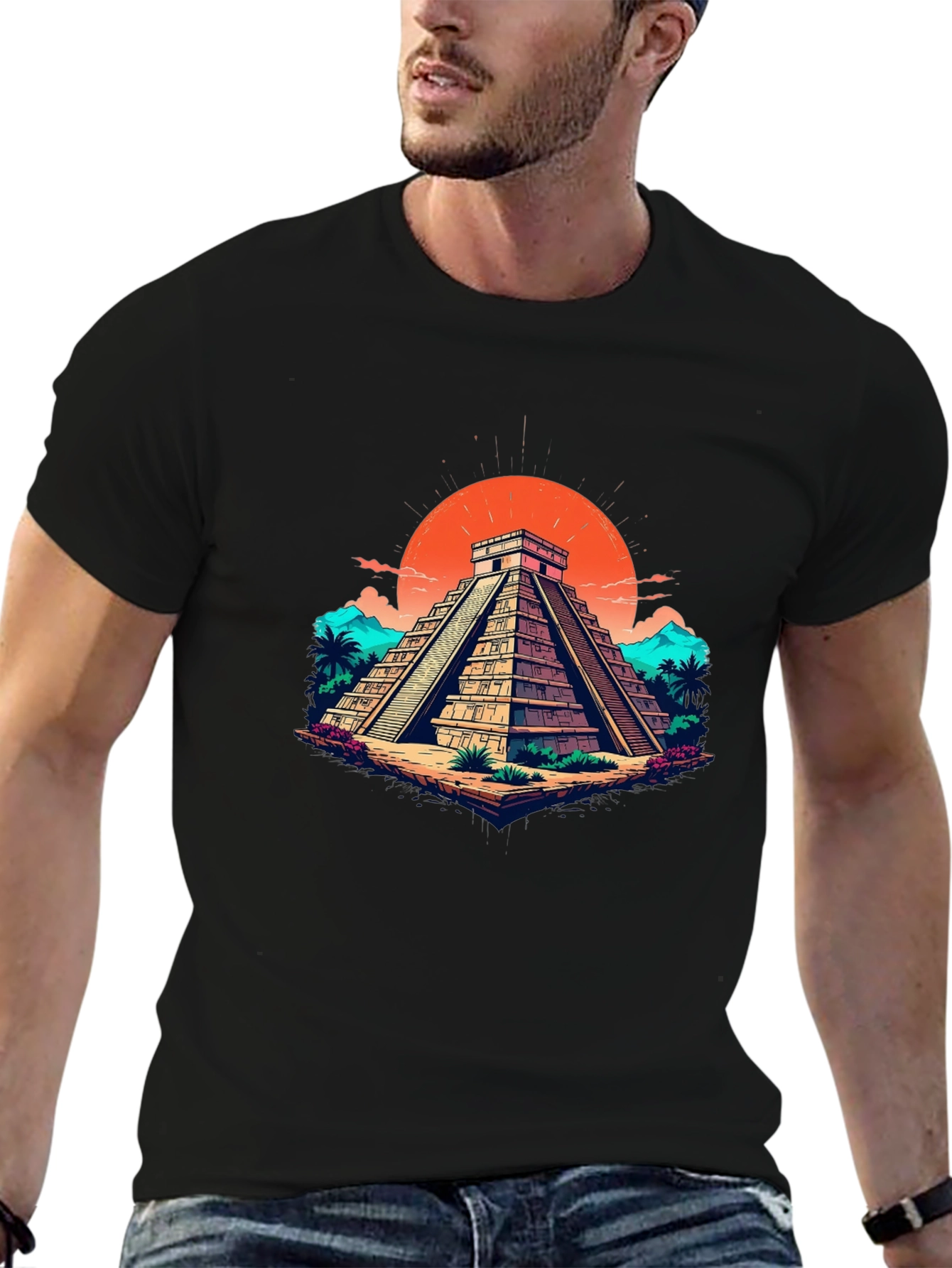Mayan Pyramid Graphic Tee - Adventure Style