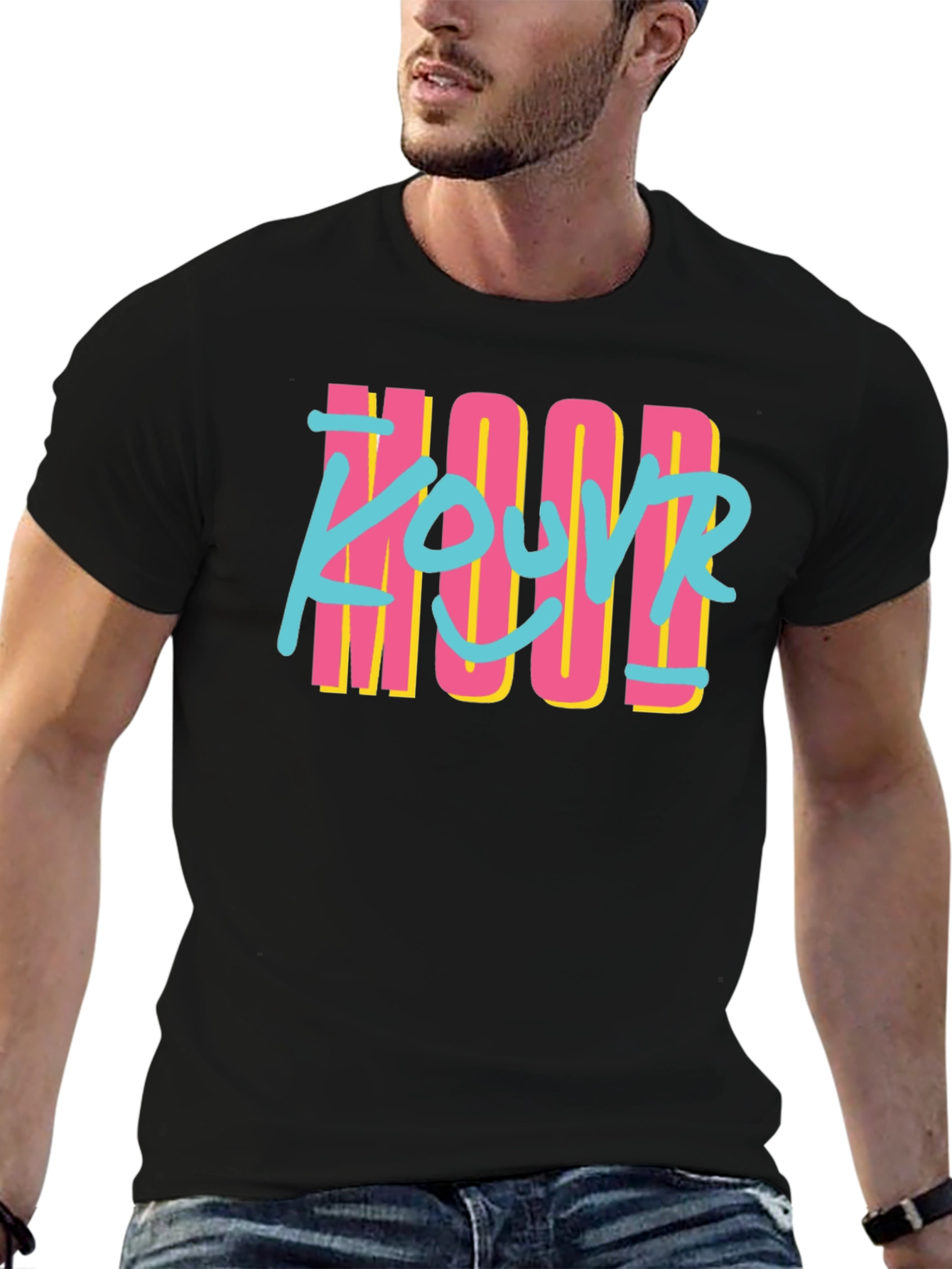Retro Style YOUR MOOD Black T-Shirt