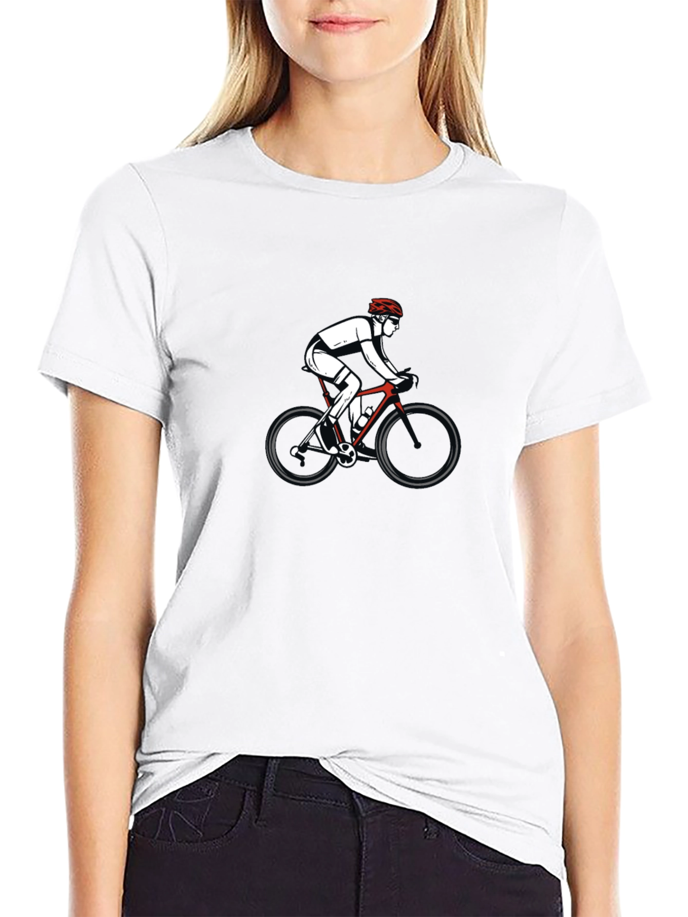 Mens Black Graphic T-Shirt - Cycling Design