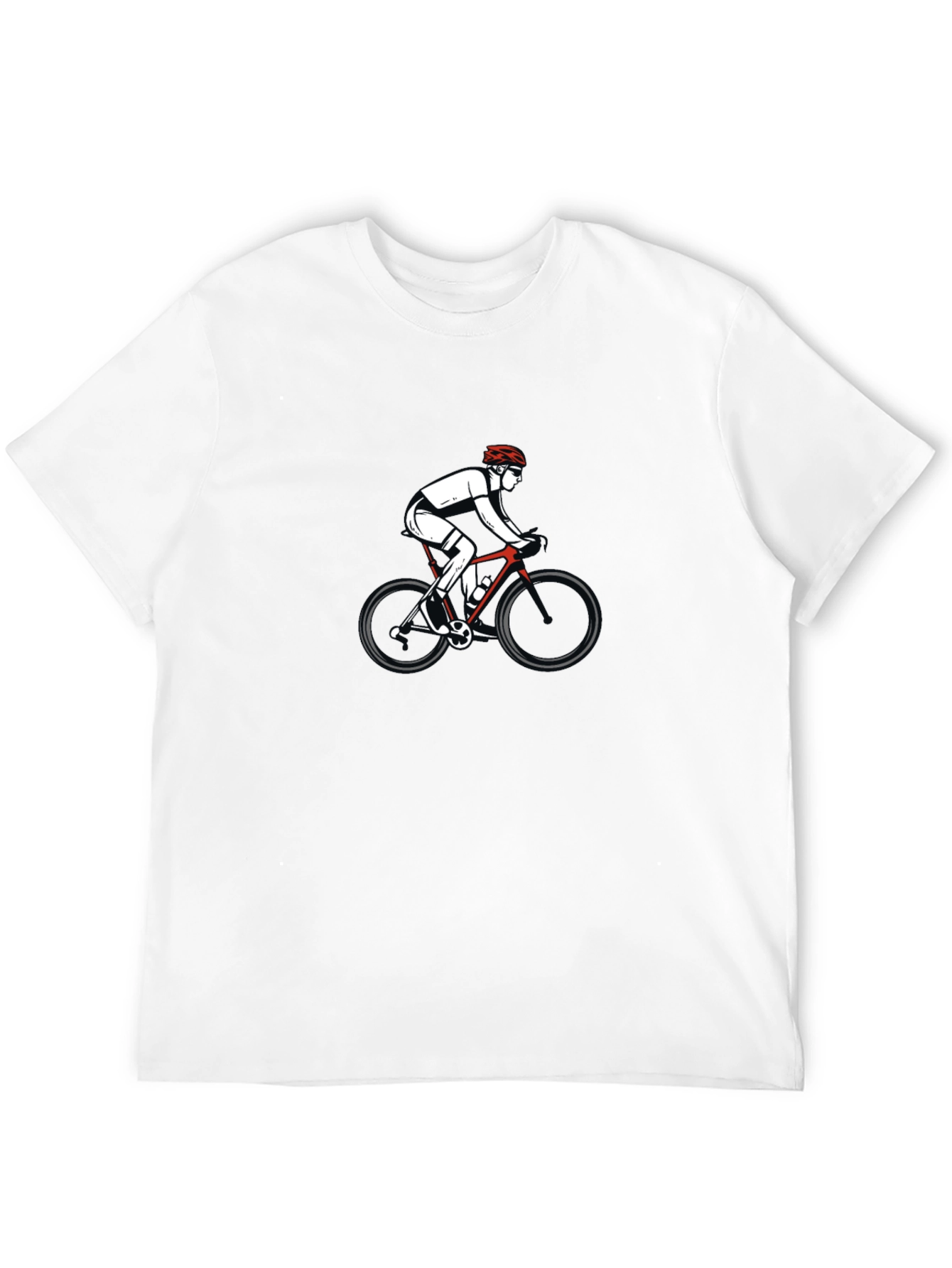 Mens Black Graphic T-Shirt - Cycling Design