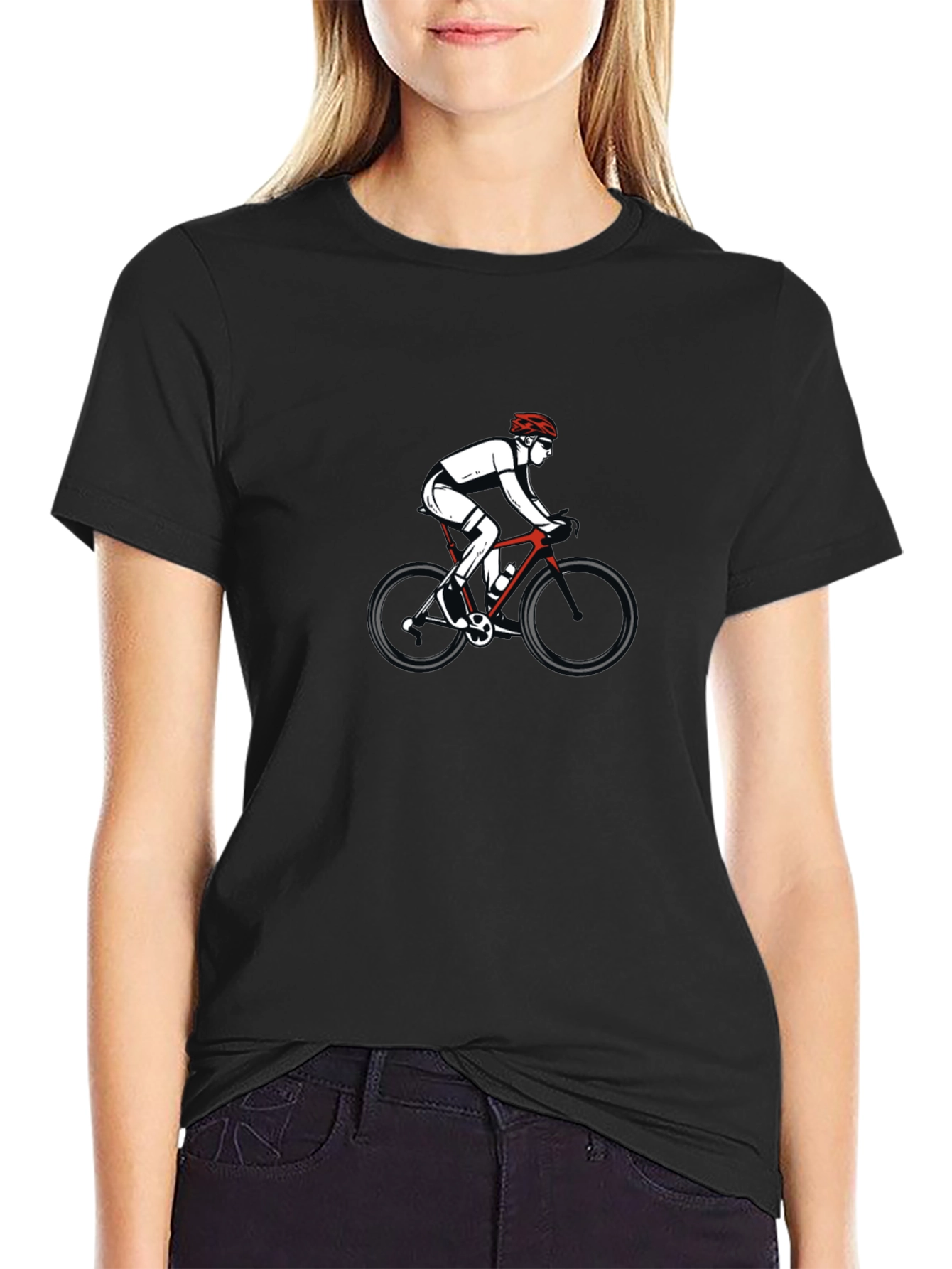 Mens Black Graphic T-Shirt - Cycling Design