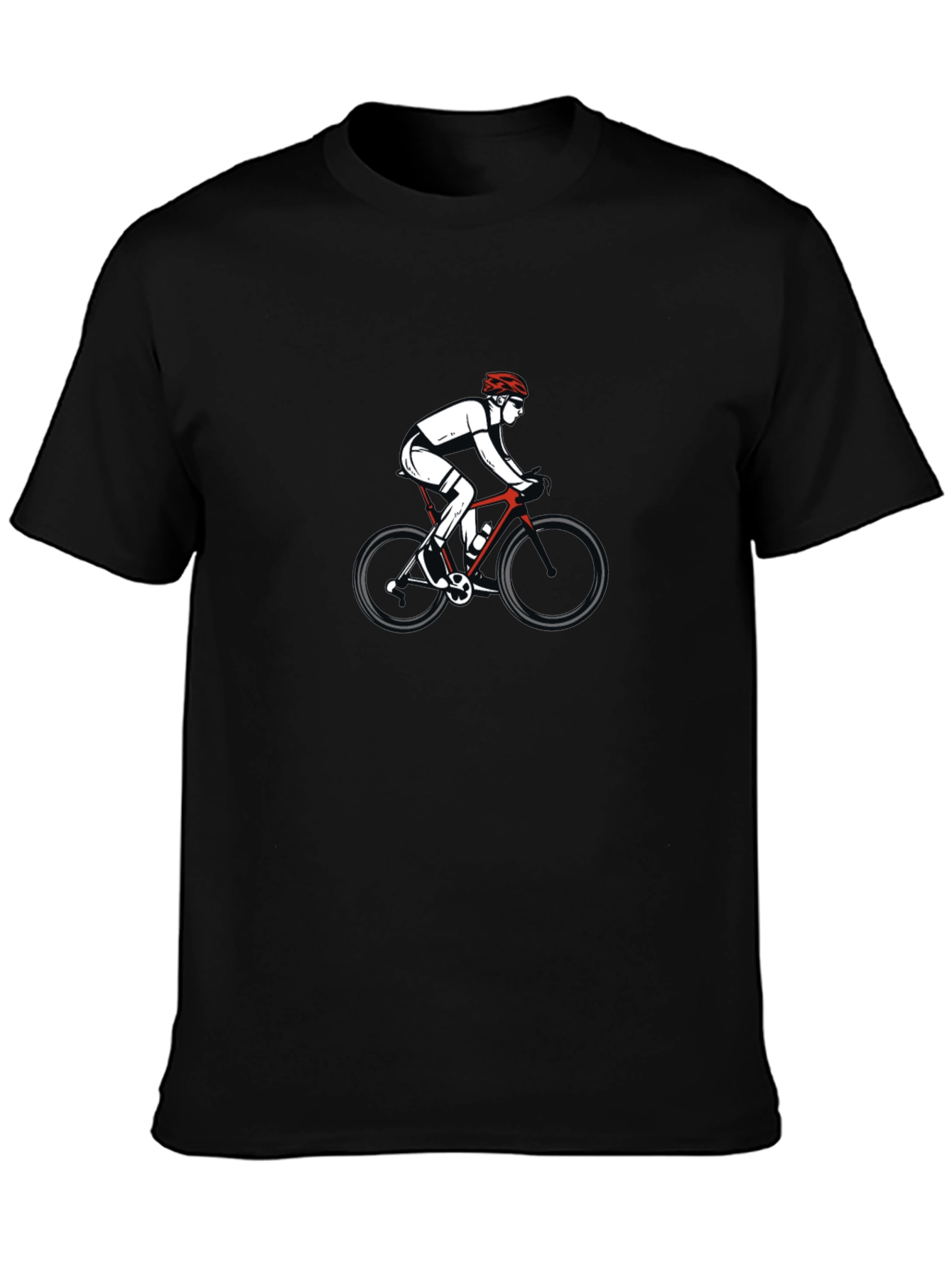 Mens Black Graphic T-Shirt - Cycling Design