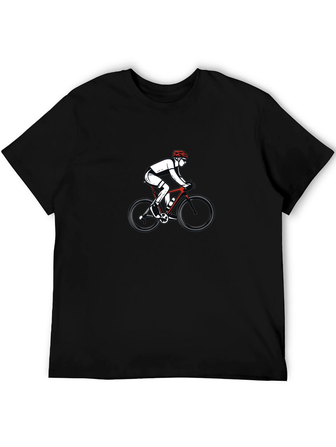Mens Black Graphic T-Shirt - Cycling Design