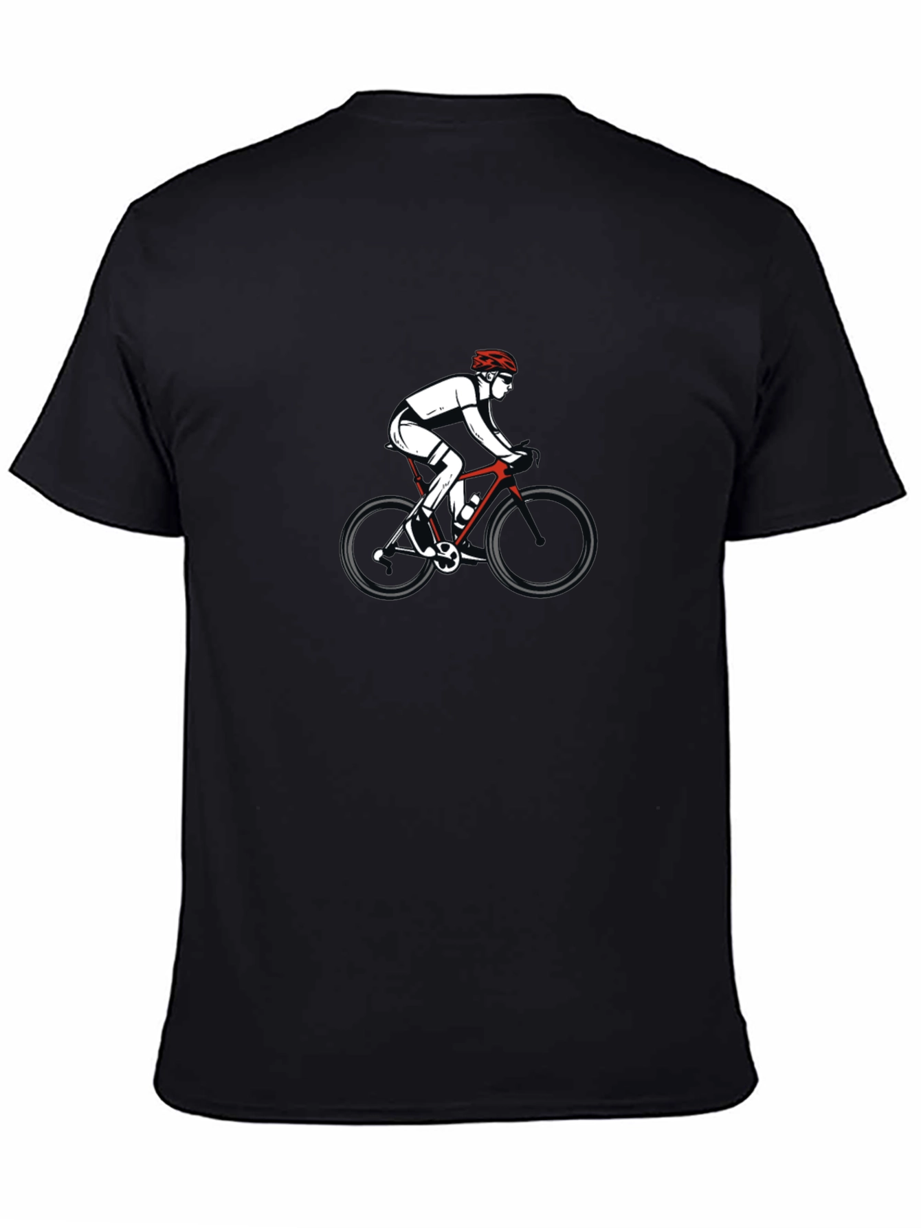 Mens Black Graphic T-Shirt - Cycling Design