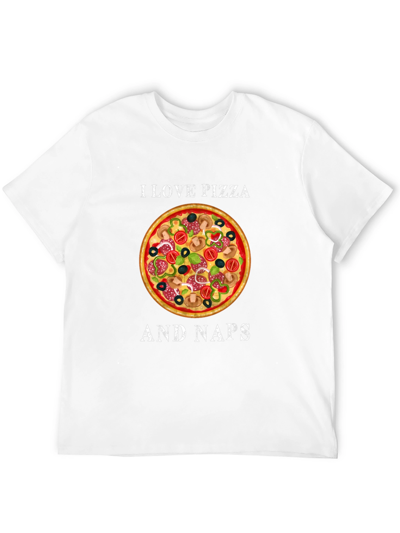 I Love Pizza and Naps Black Graphic T-Shirt