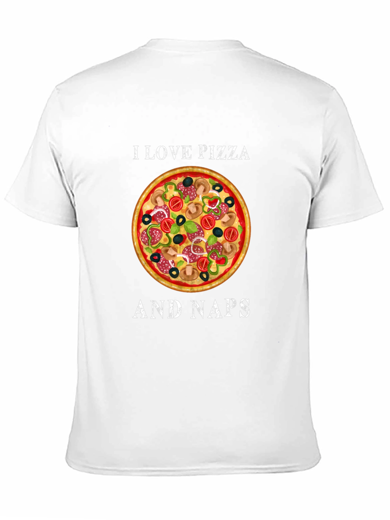 I Love Pizza and Naps Black Graphic T-Shirt