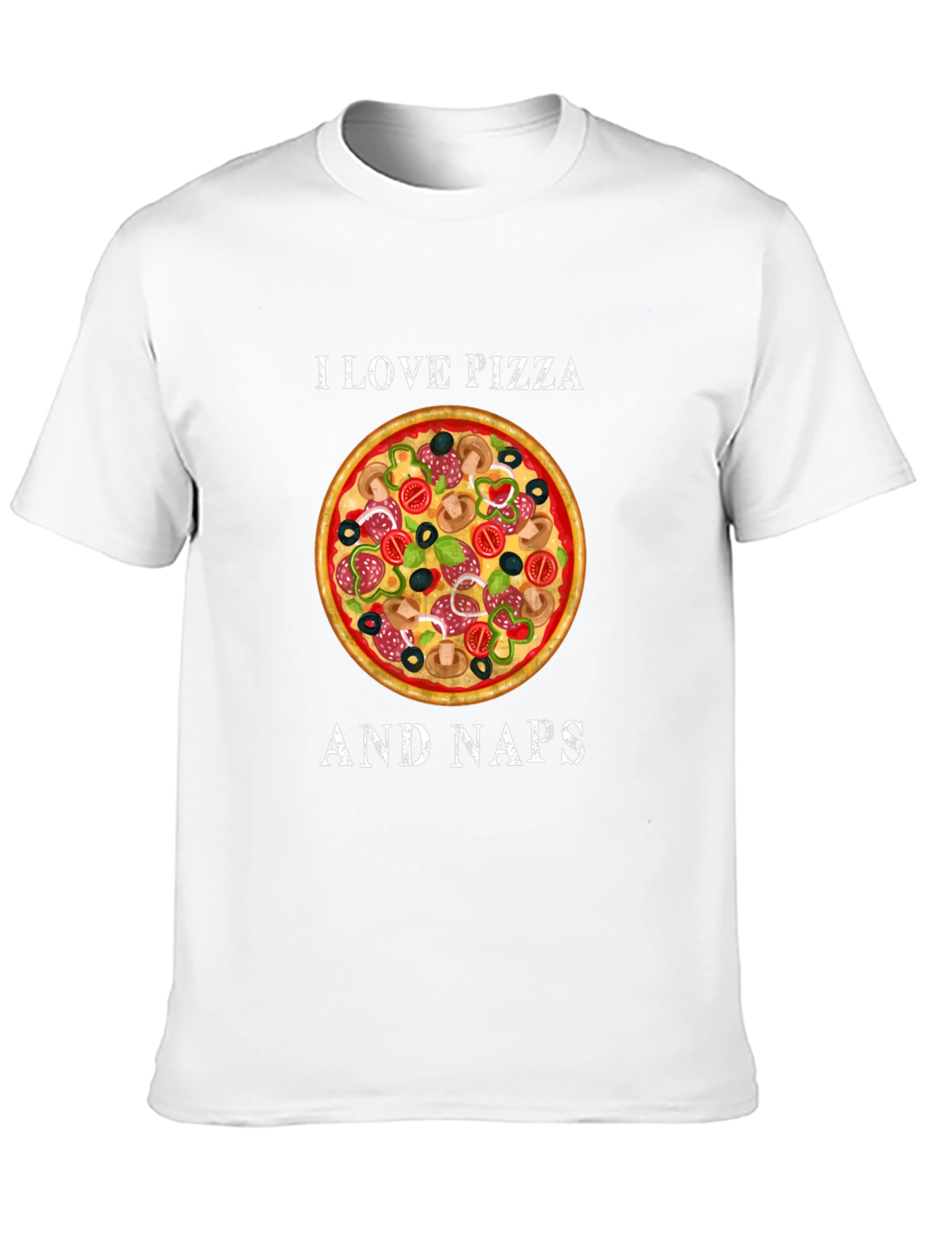 I Love Pizza and Naps Black Graphic T-Shirt