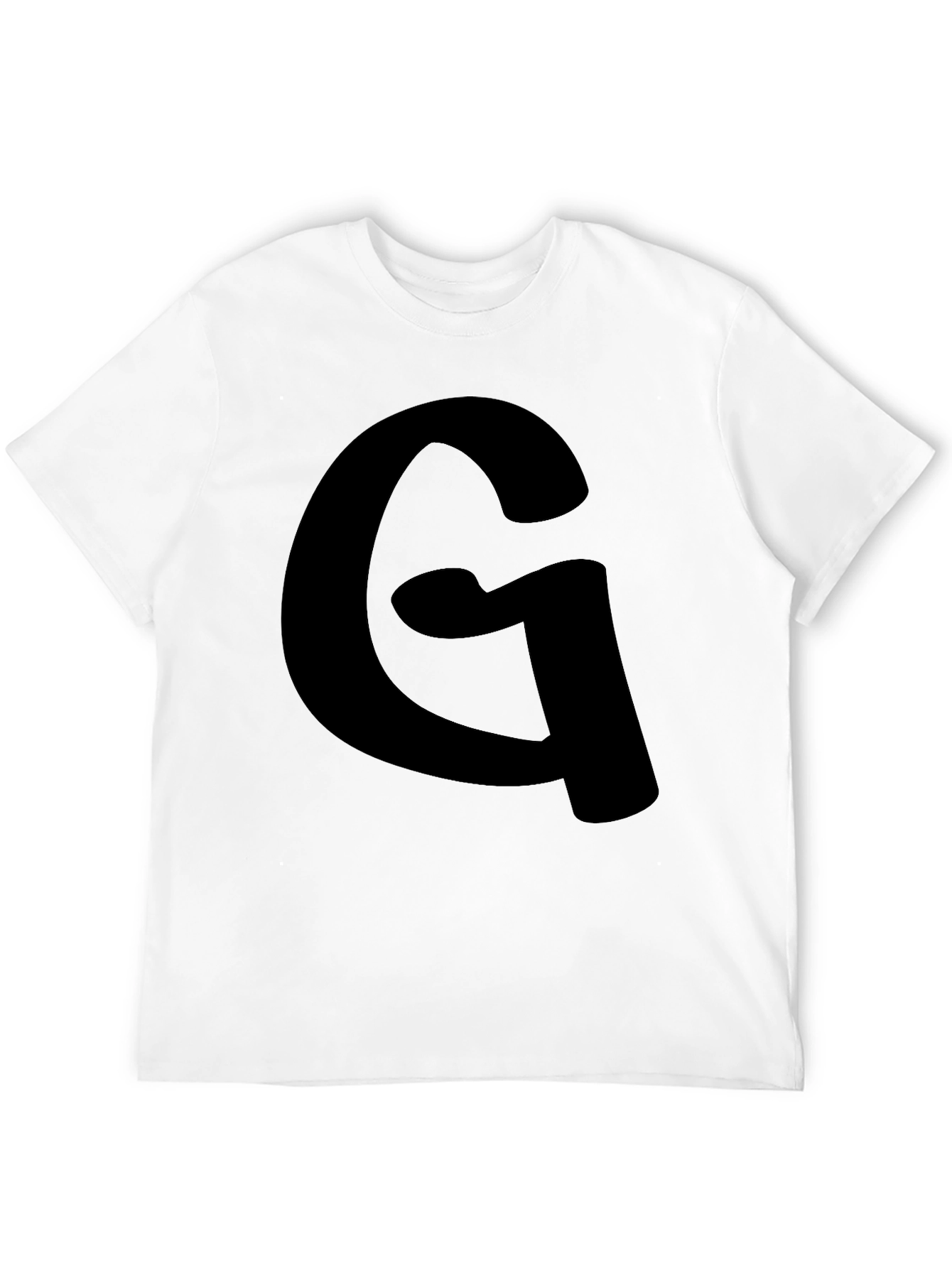 Mens Black T-Shirt with Letter G Graphic