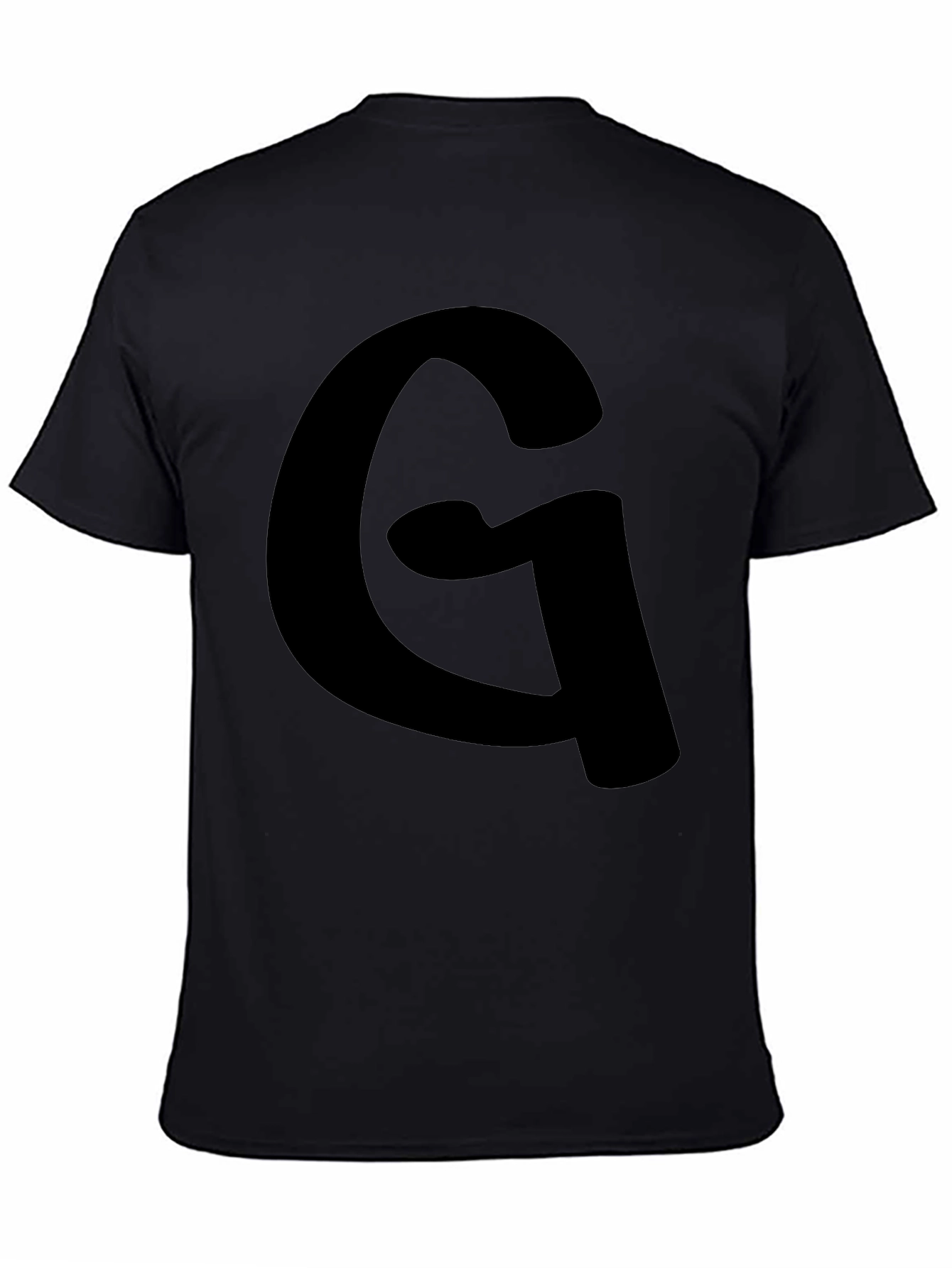 Mens Black T-Shirt with Letter G Graphic
