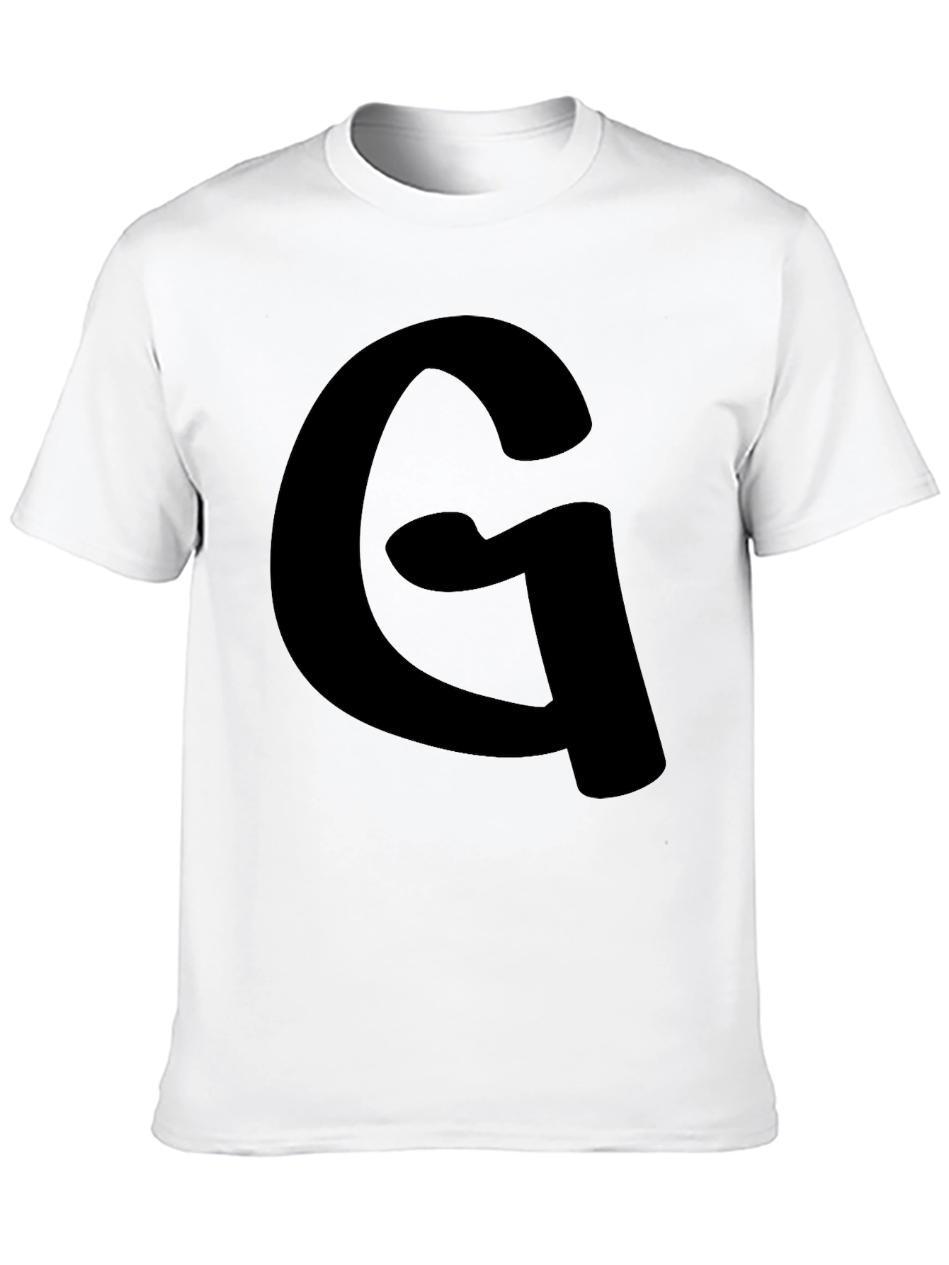Mens Black T-Shirt with Letter G Graphic