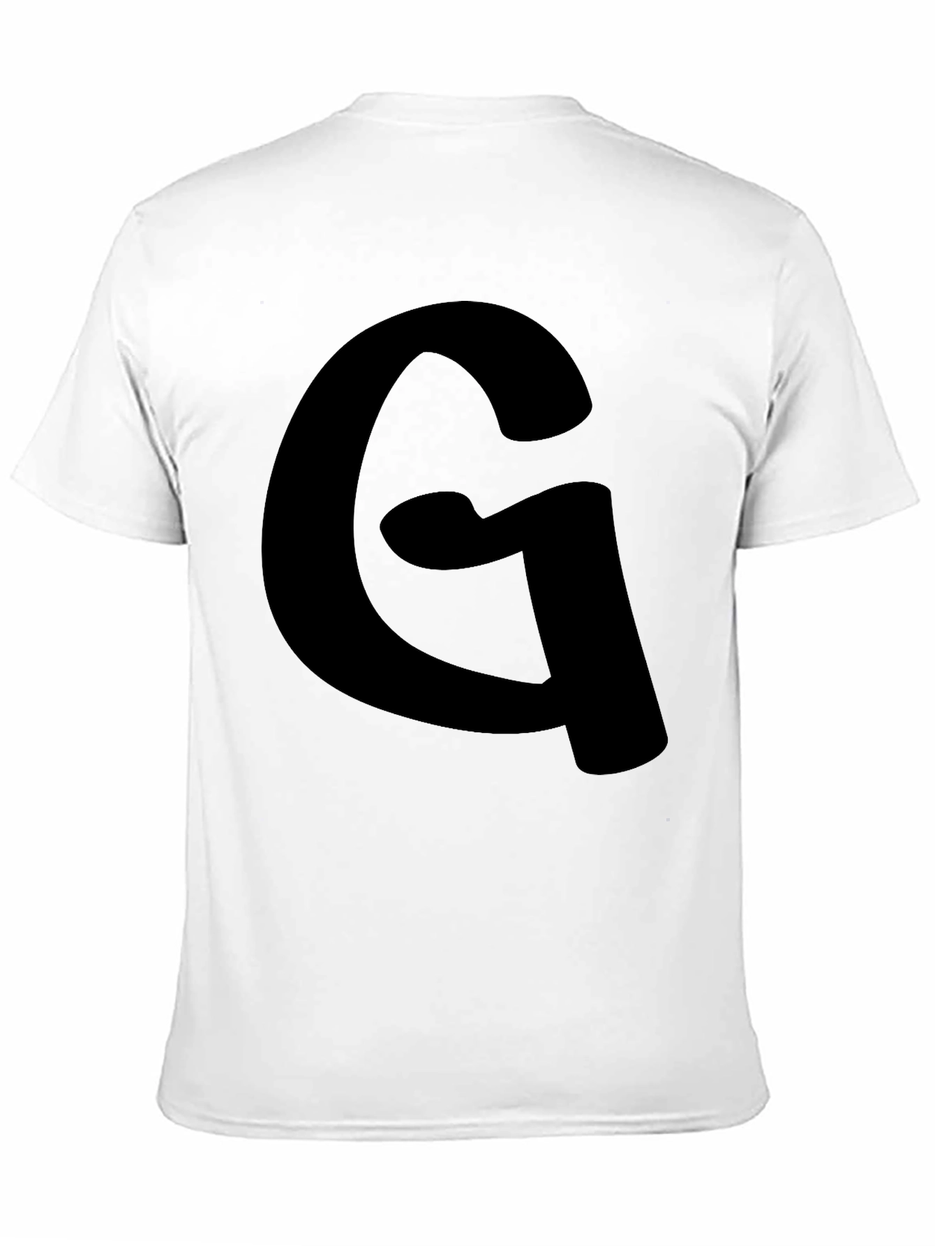 Mens Black T-Shirt with Letter G Graphic