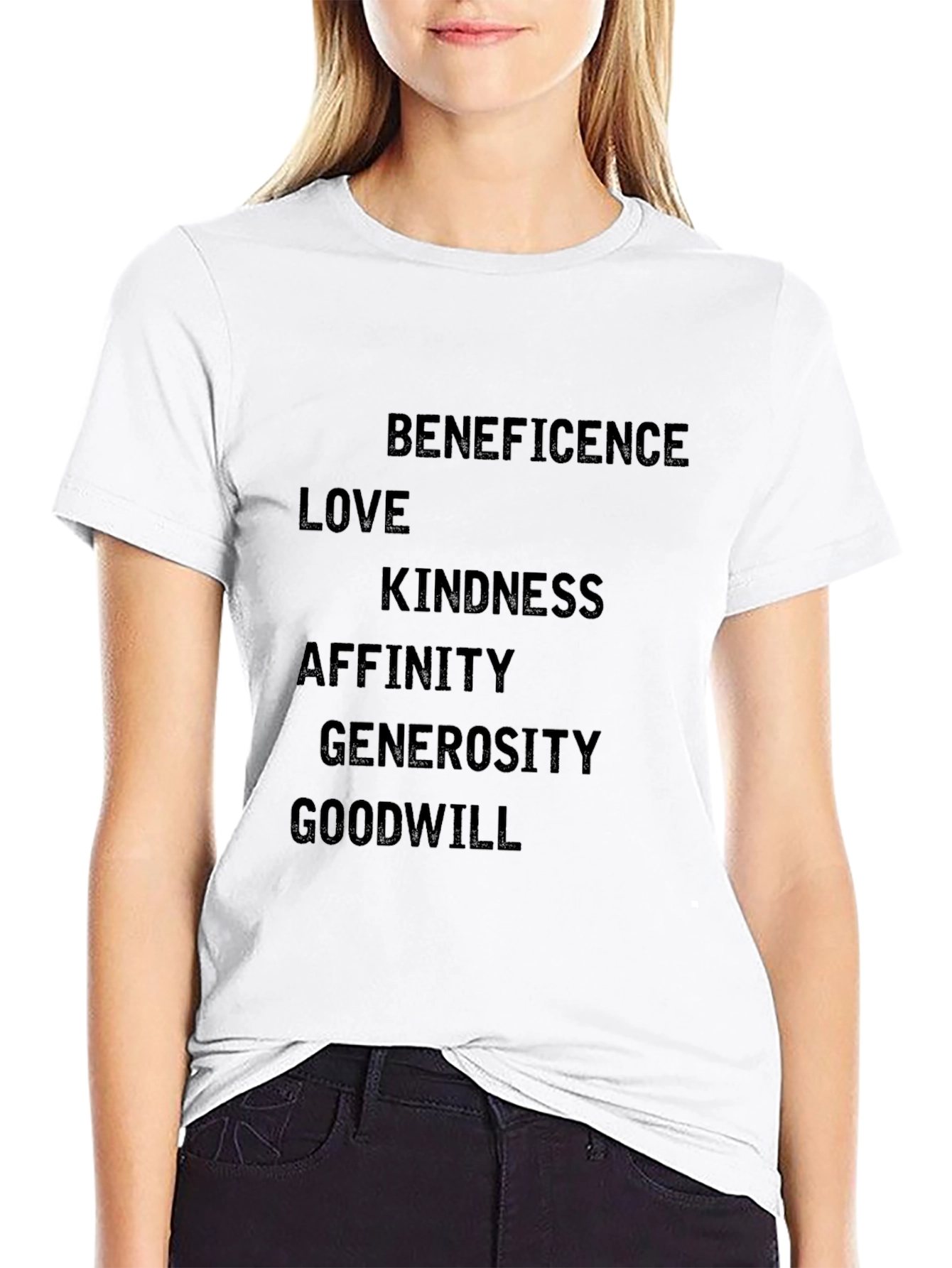Beneficence Graphic Print Tee - Black