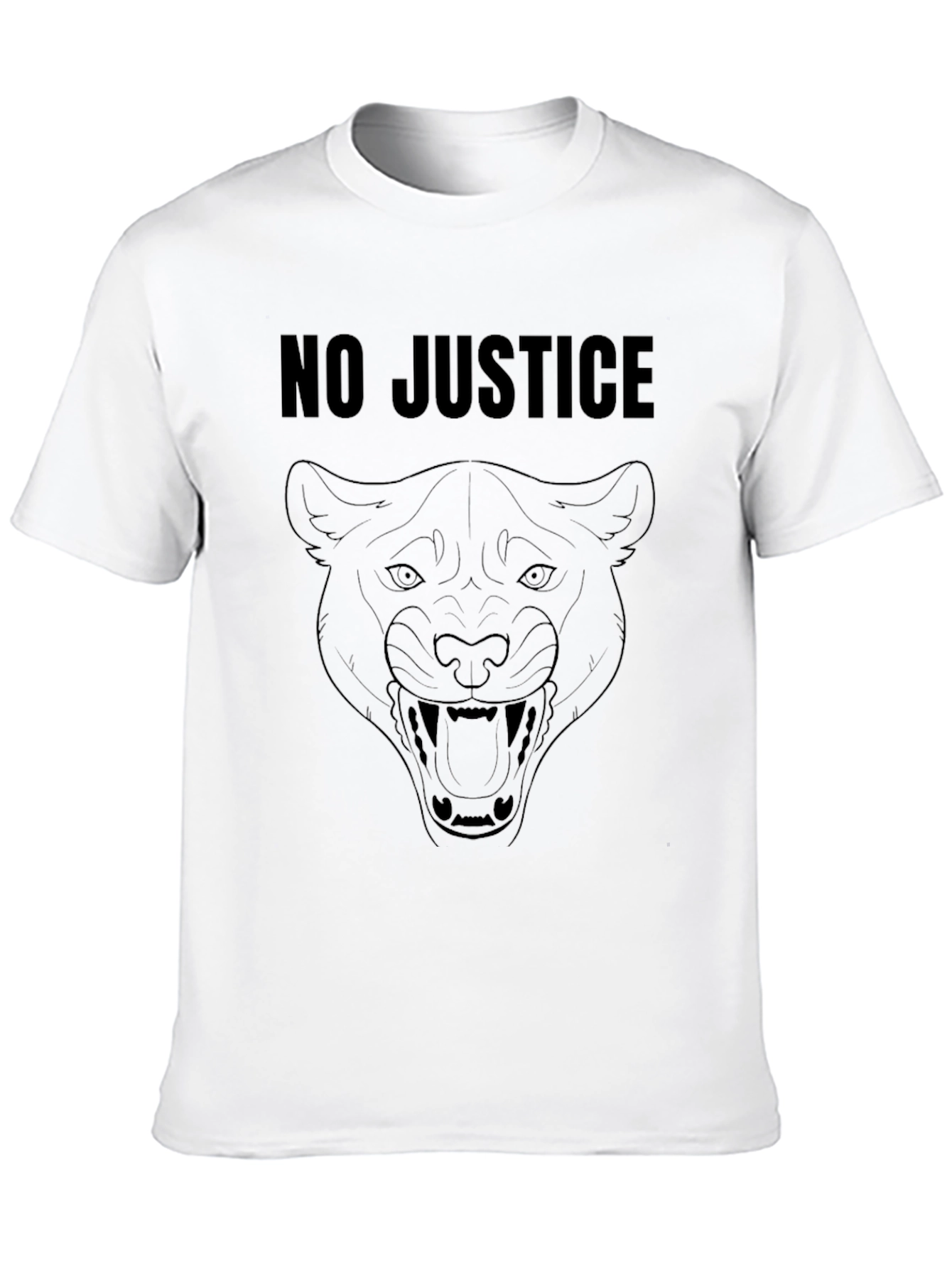 No Justice Panther Graphic Black T-Shirt