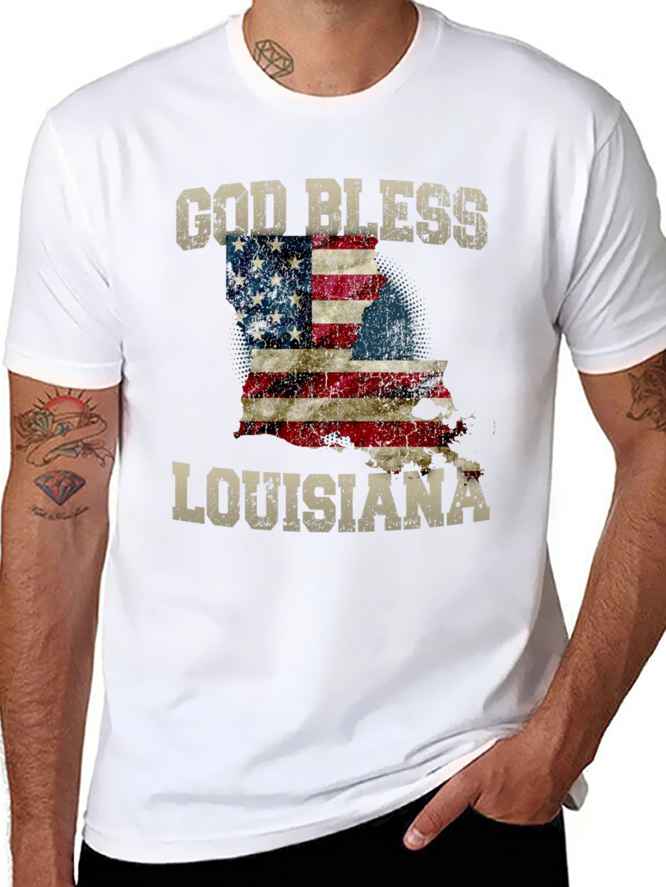 God Bless Louisiana Graphic T-Shirt